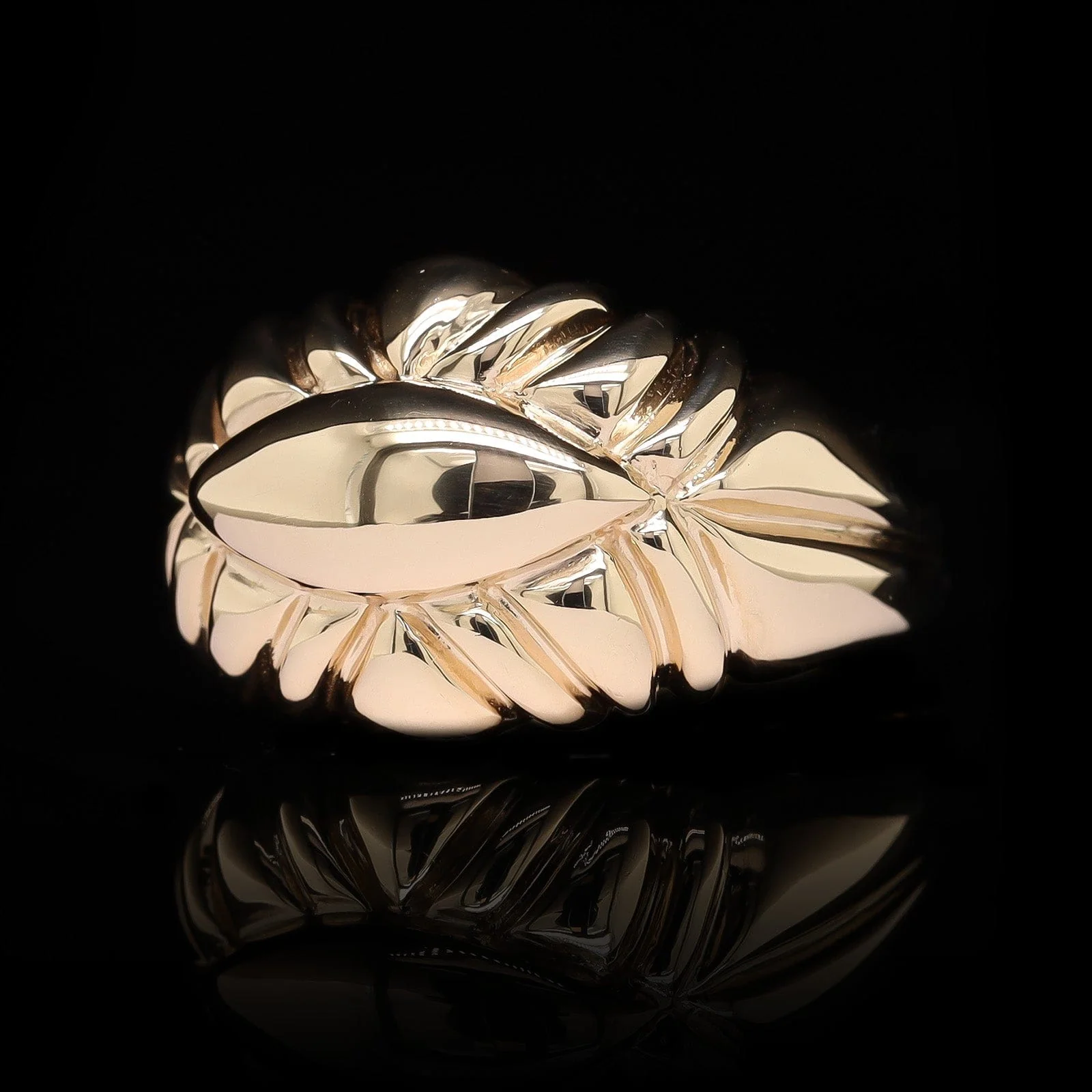 14K Yellow Gold Estate Dome Ring