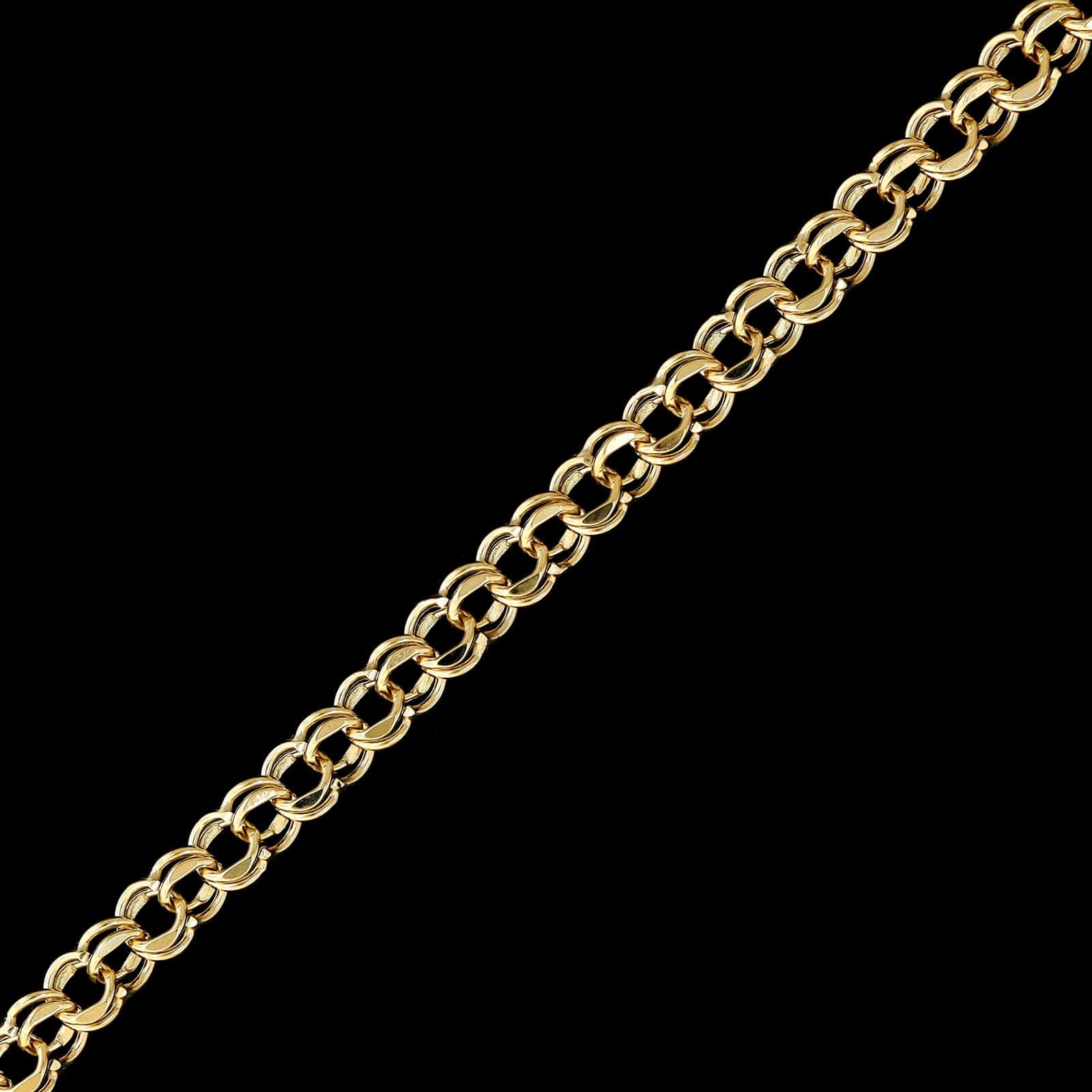 14K Yellow Gold Estate Double Link Charm Bracelet - Image 2