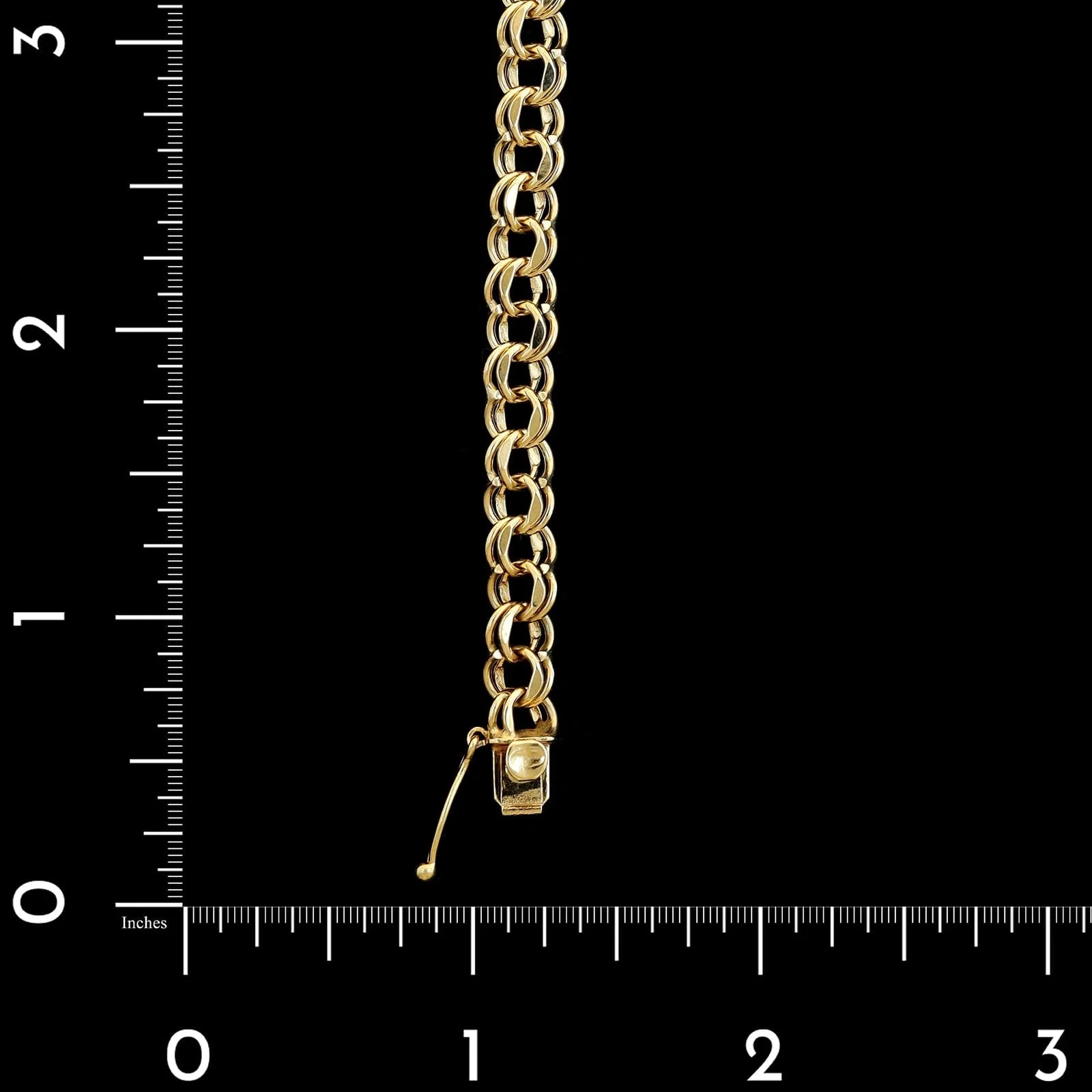 14K Yellow Gold Estate Double Link Charm Bracelet - Image 3
