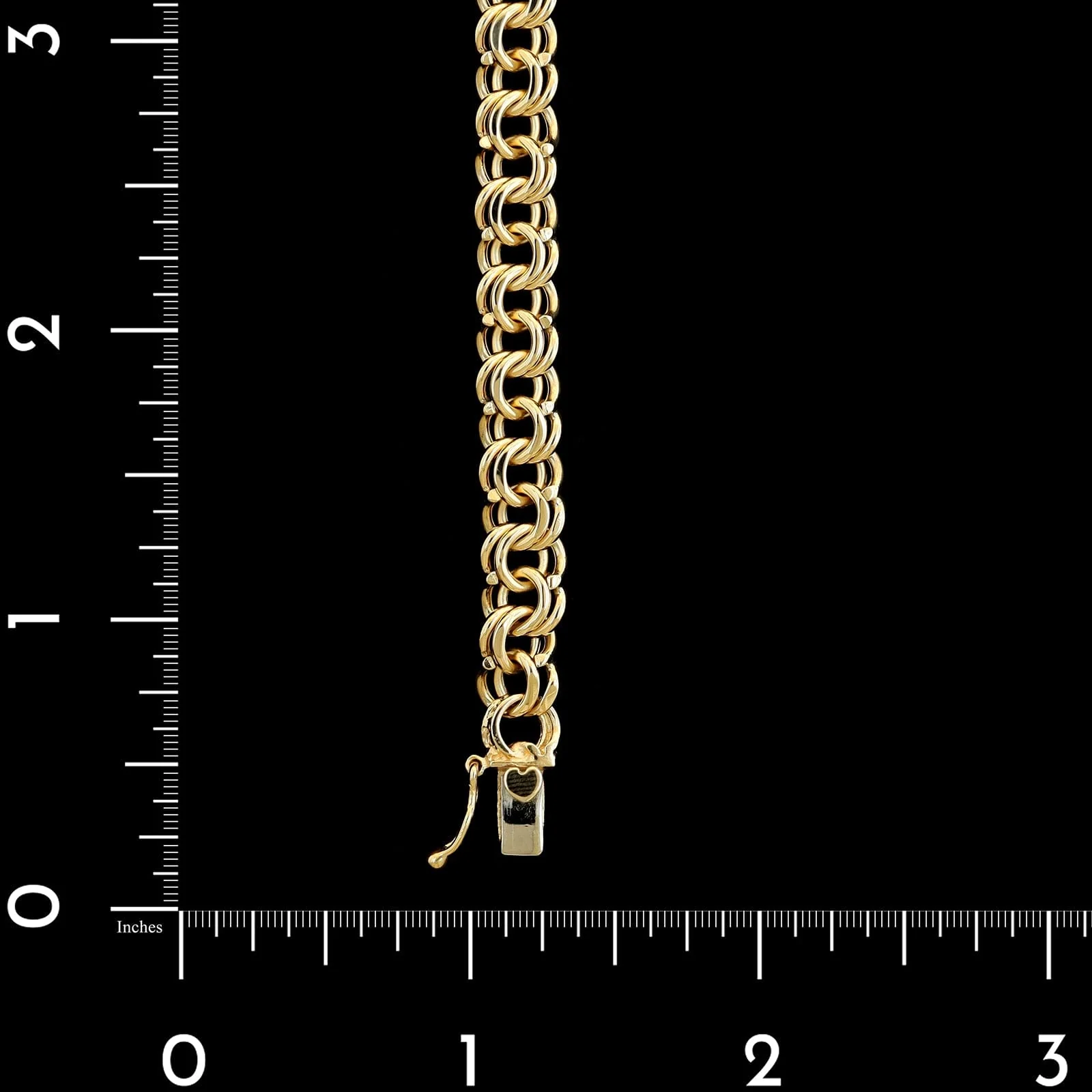 14K Yellow Gold Estate Double Link Charm Bracelet - Image 3