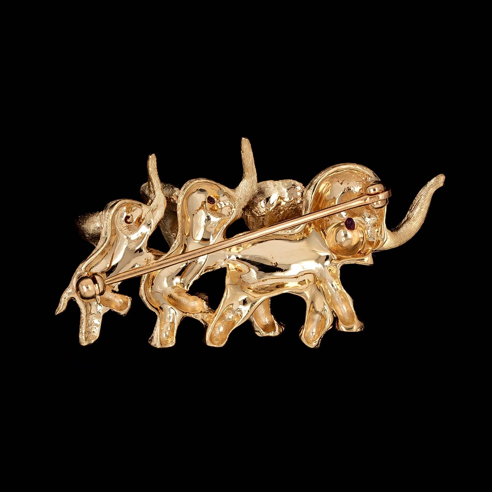 14K Yellow Gold Estate Elephant Pin - Image 2
