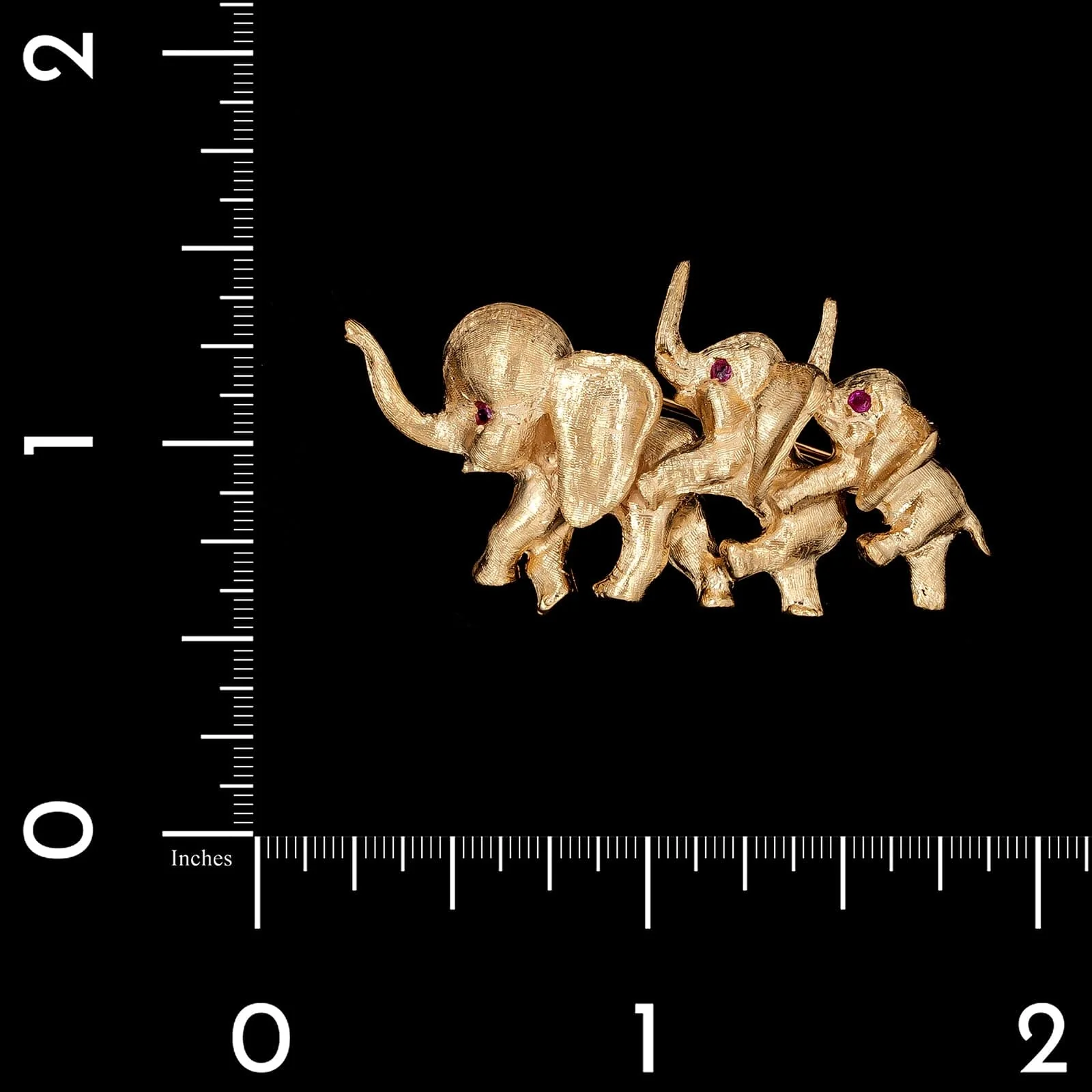 14K Yellow Gold Estate Elephant Pin - Image 3