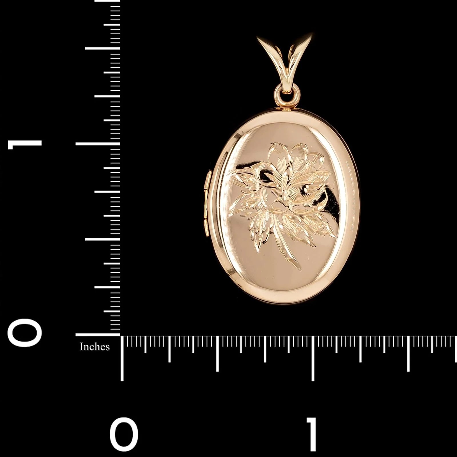 14K Yellow Gold Estate Engraved Flower Locket - Image 4