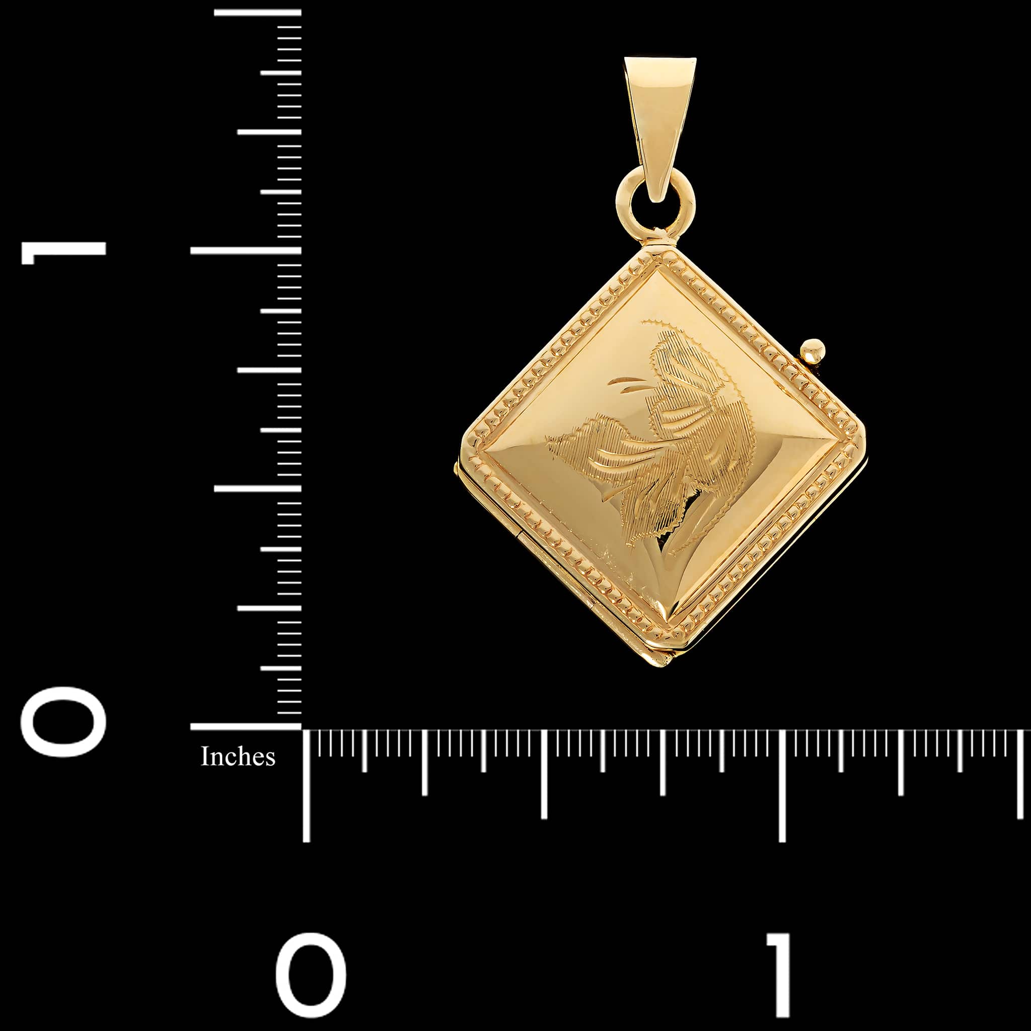 14K Yellow Gold Estate Engraved Locket - Image 4