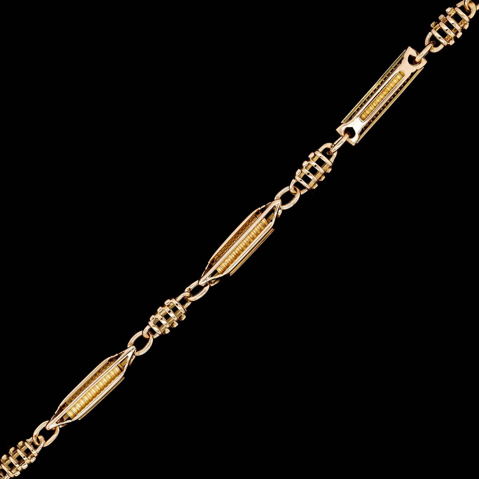 14K Yellow Gold Estate Fancy Link Bracelet - Image 2