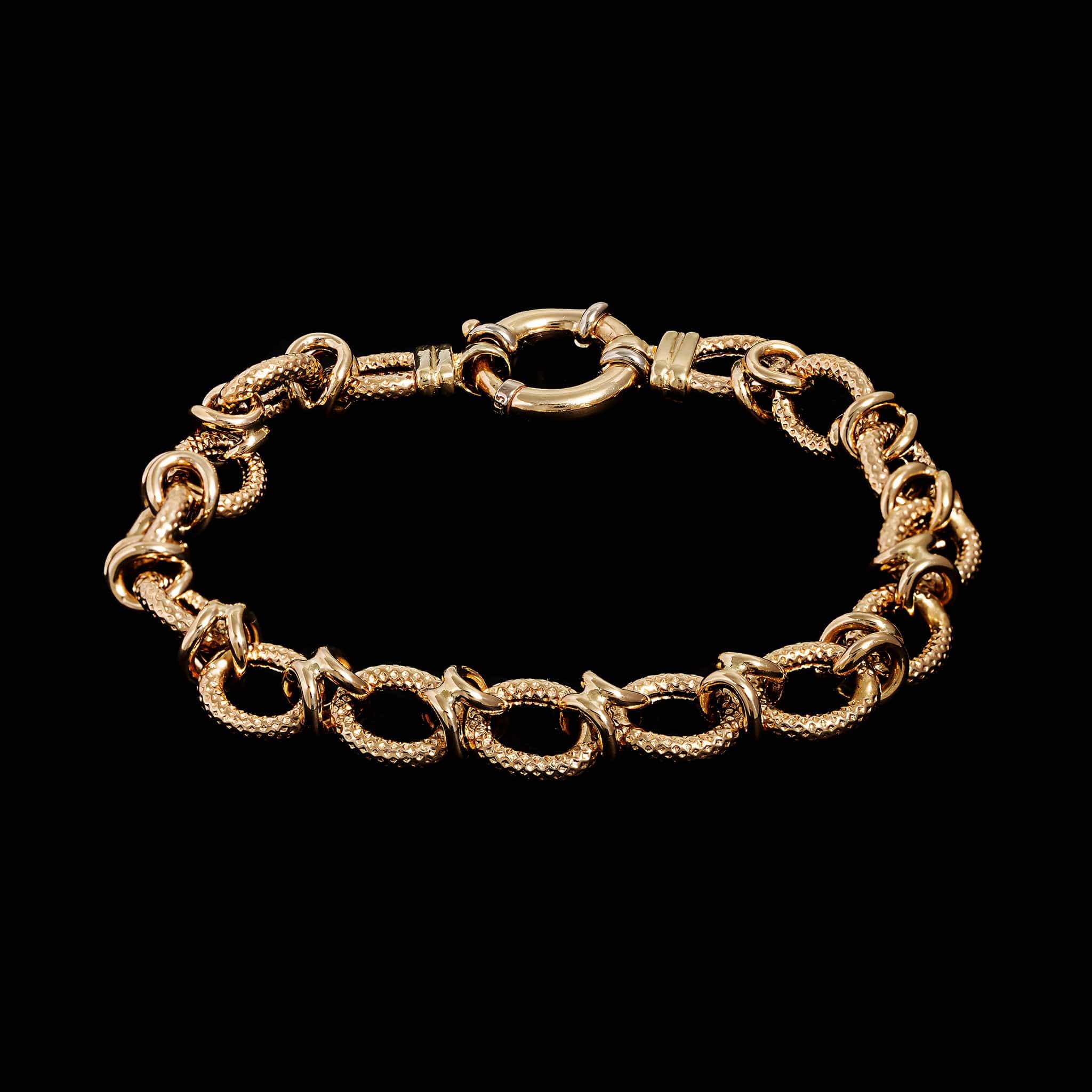 14K Yellow Gold Estate Fancy Link Bracelet