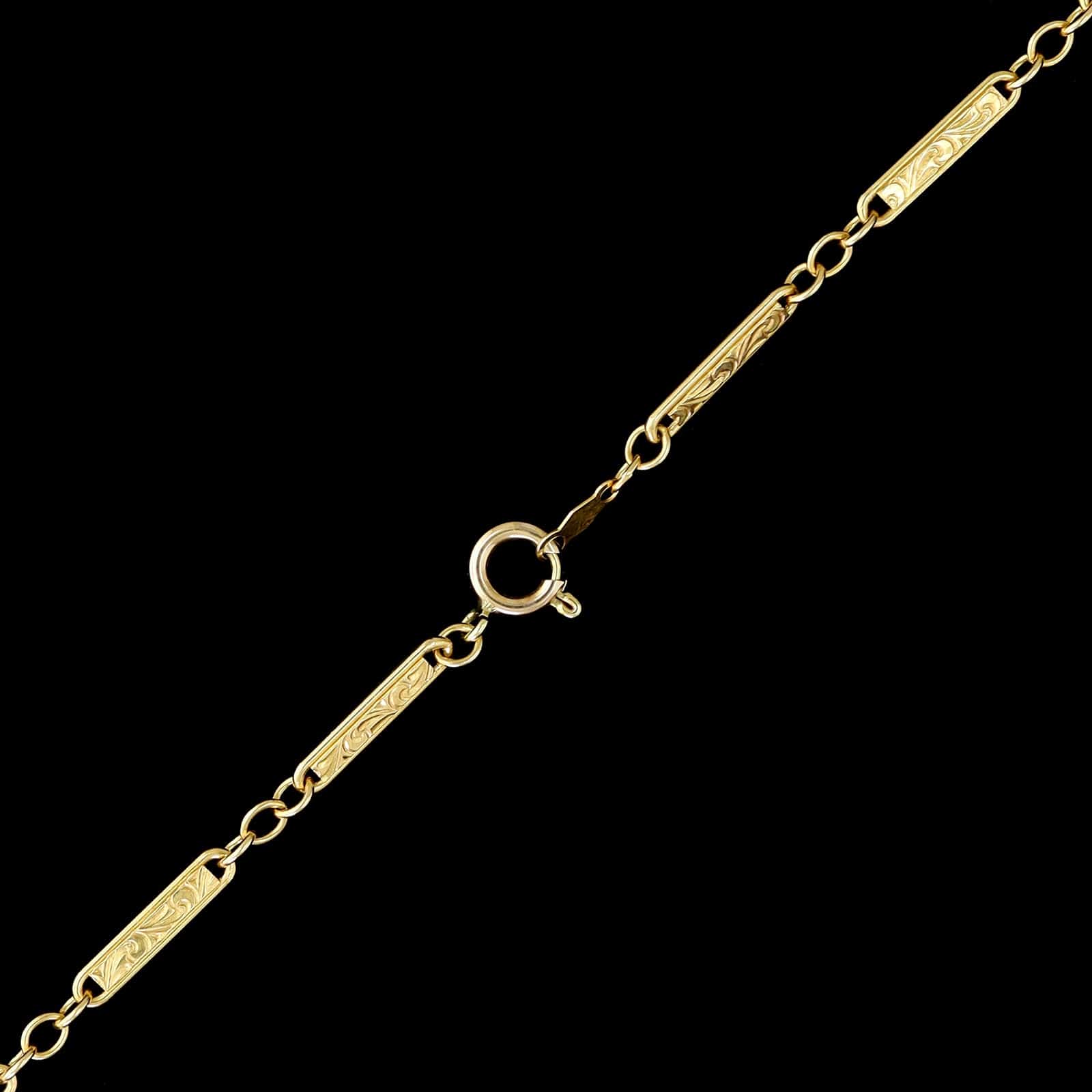 14K Yellow Gold Estate Fancy Link Chain - Image 2