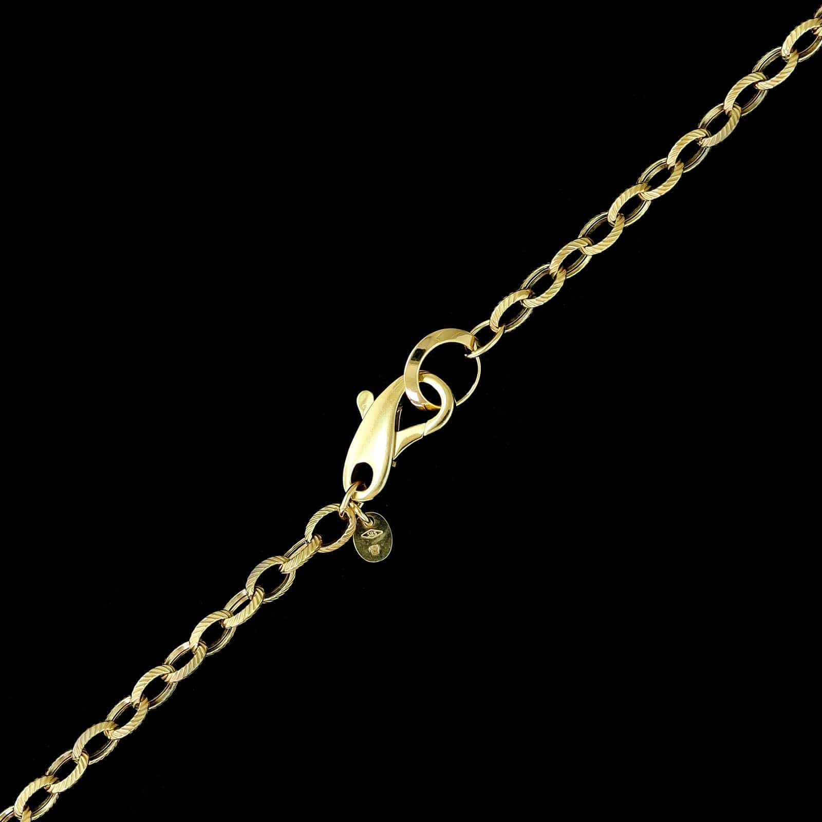 14K Yellow Gold Estate Fancy Link Onyx Necklace - Image 3