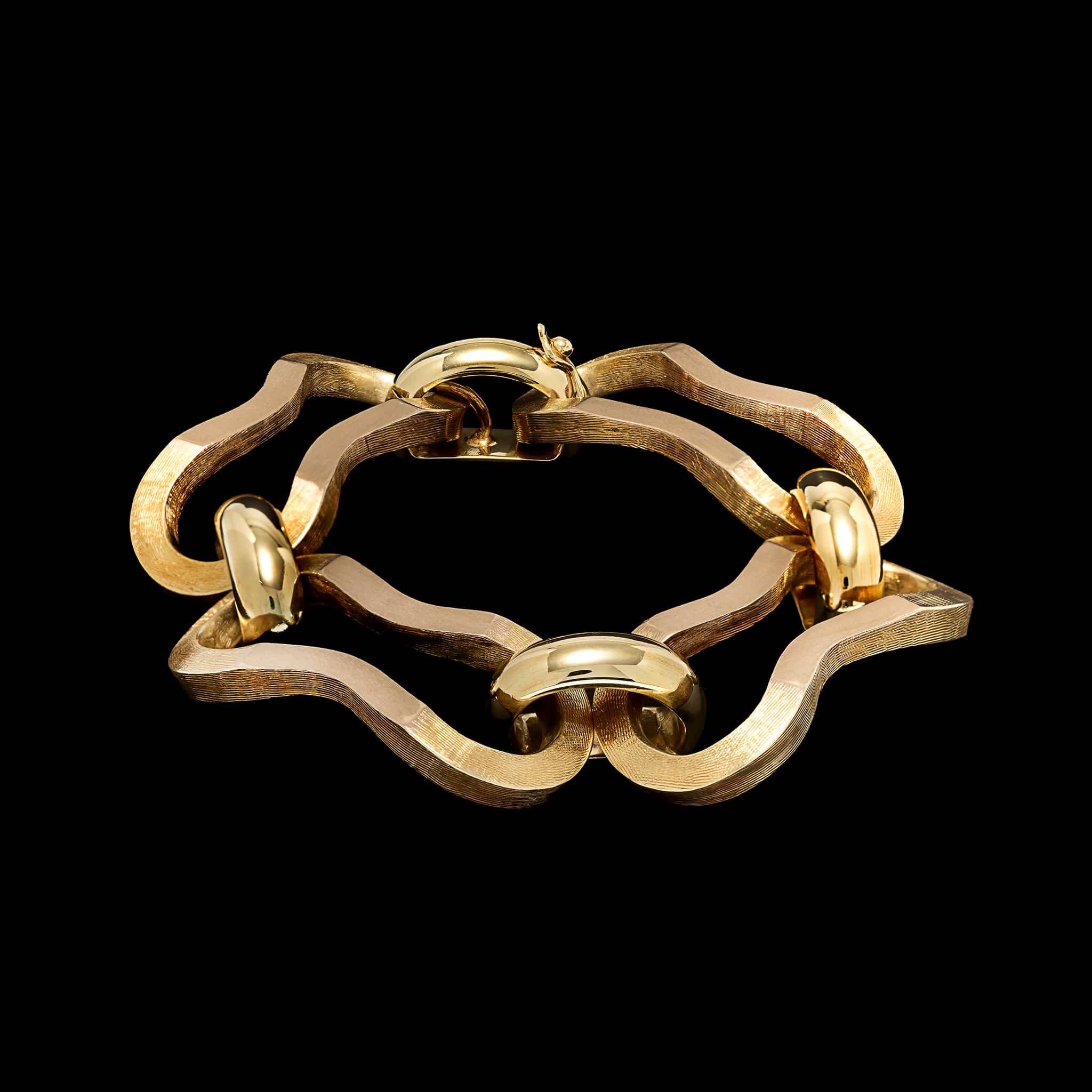 14K Yellow Gold Estate Fancy Open Link Bracelet