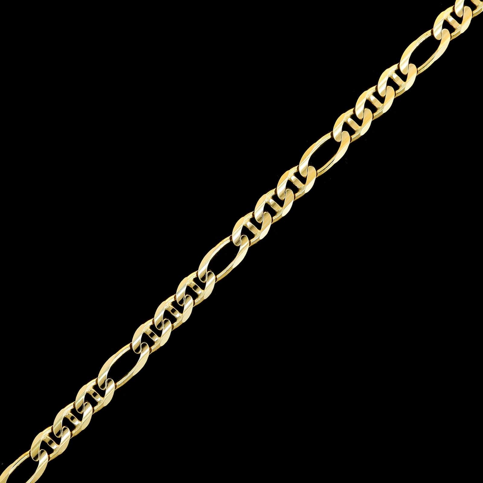 14K Yellow Gold Estate Figaro Chain Bracelet - Image 2