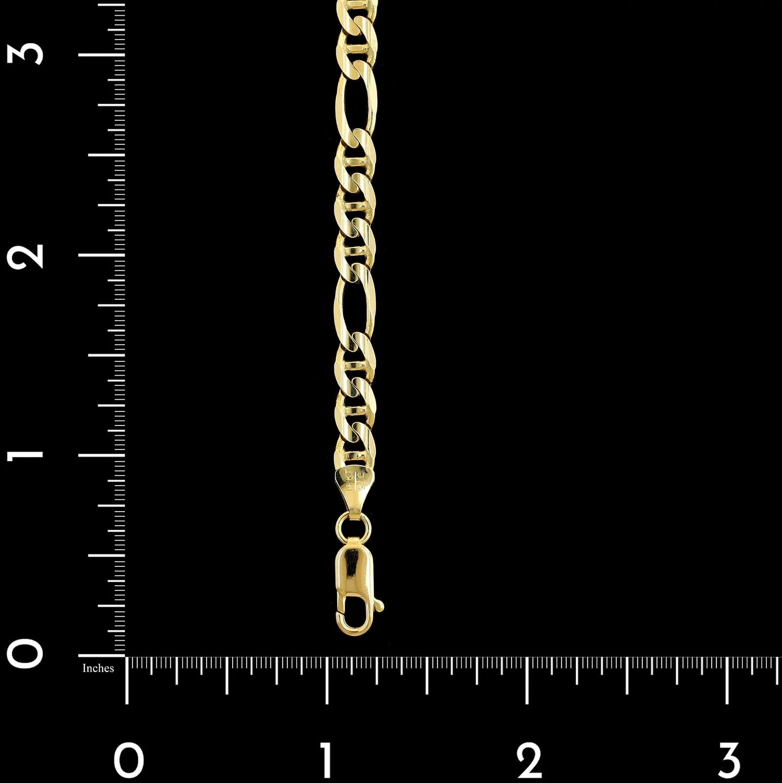 14K Yellow Gold Estate Figaro Chain Bracelet - Image 3