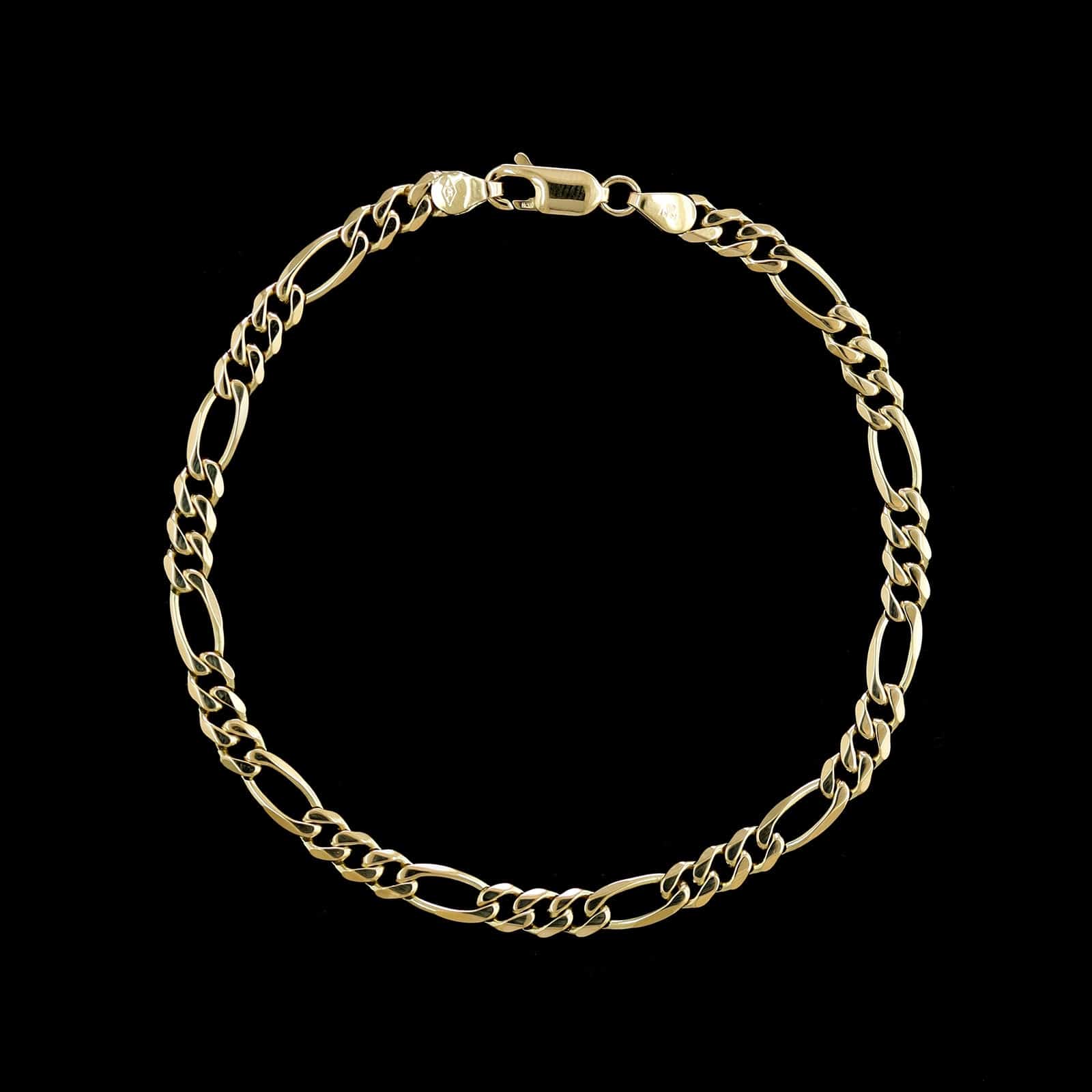 14K Yellow Gold Estate Figaro Link Bracelet