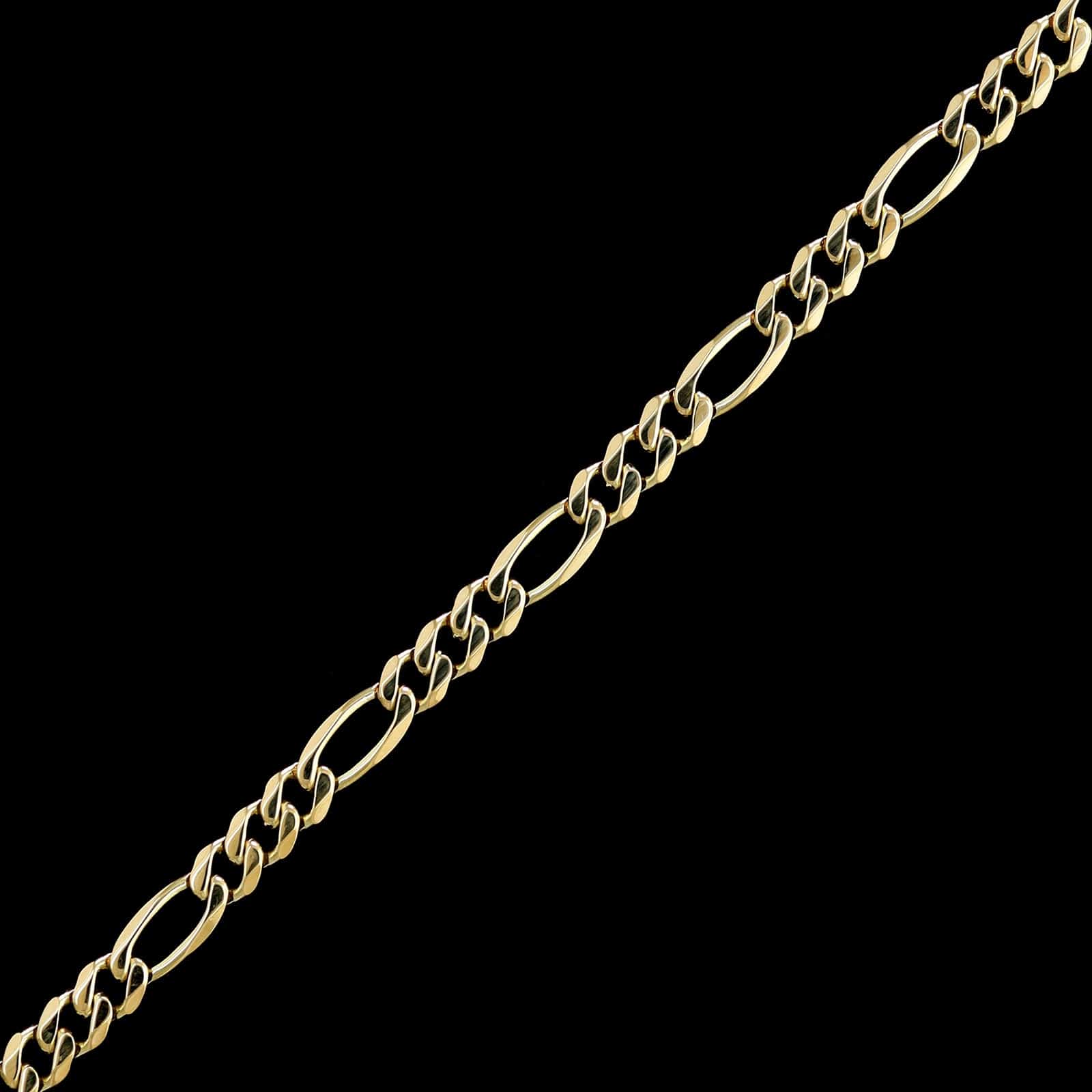 14K Yellow Gold Estate Figaro Link Bracelet - Image 2