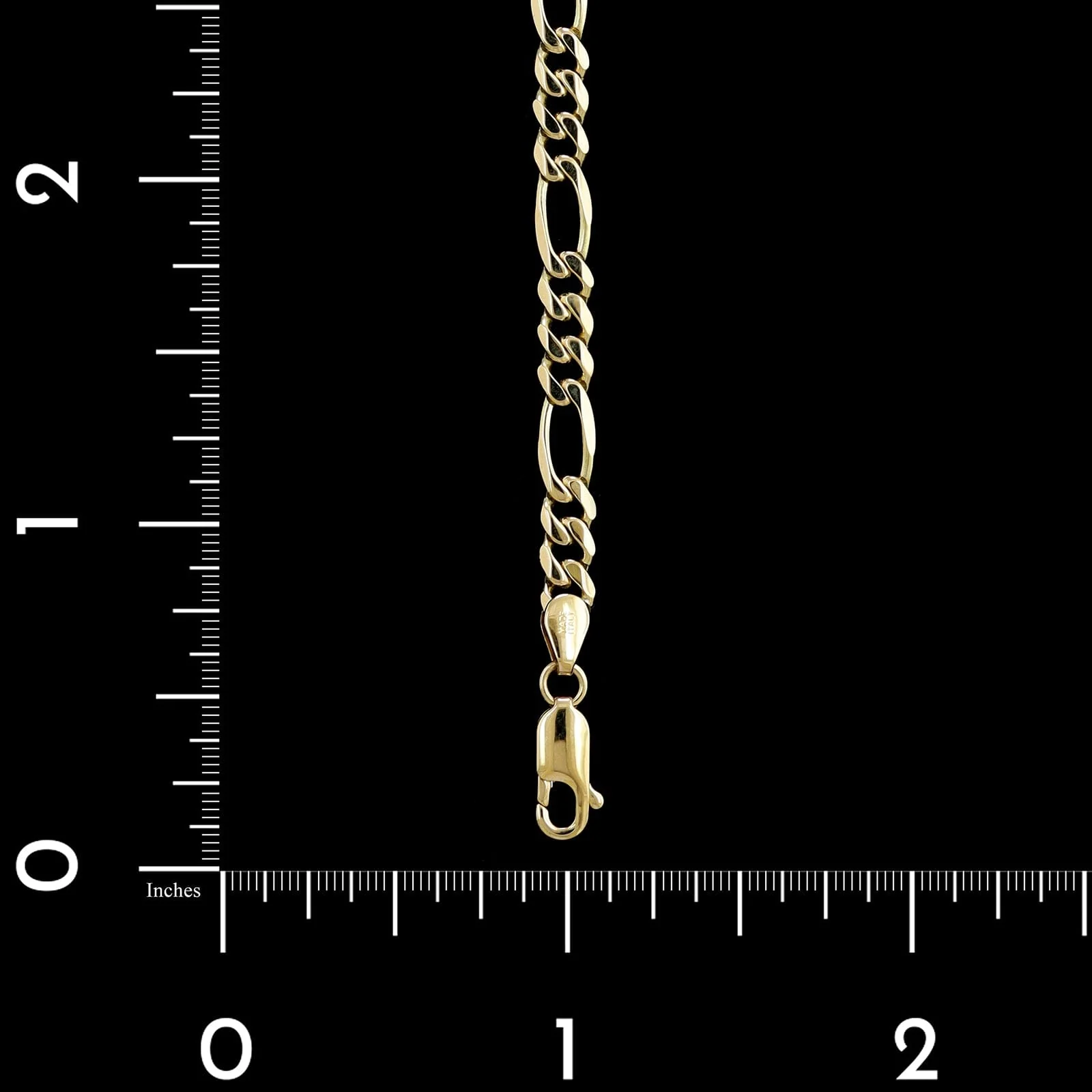 14K Yellow Gold Estate Figaro Link Bracelet - Image 3