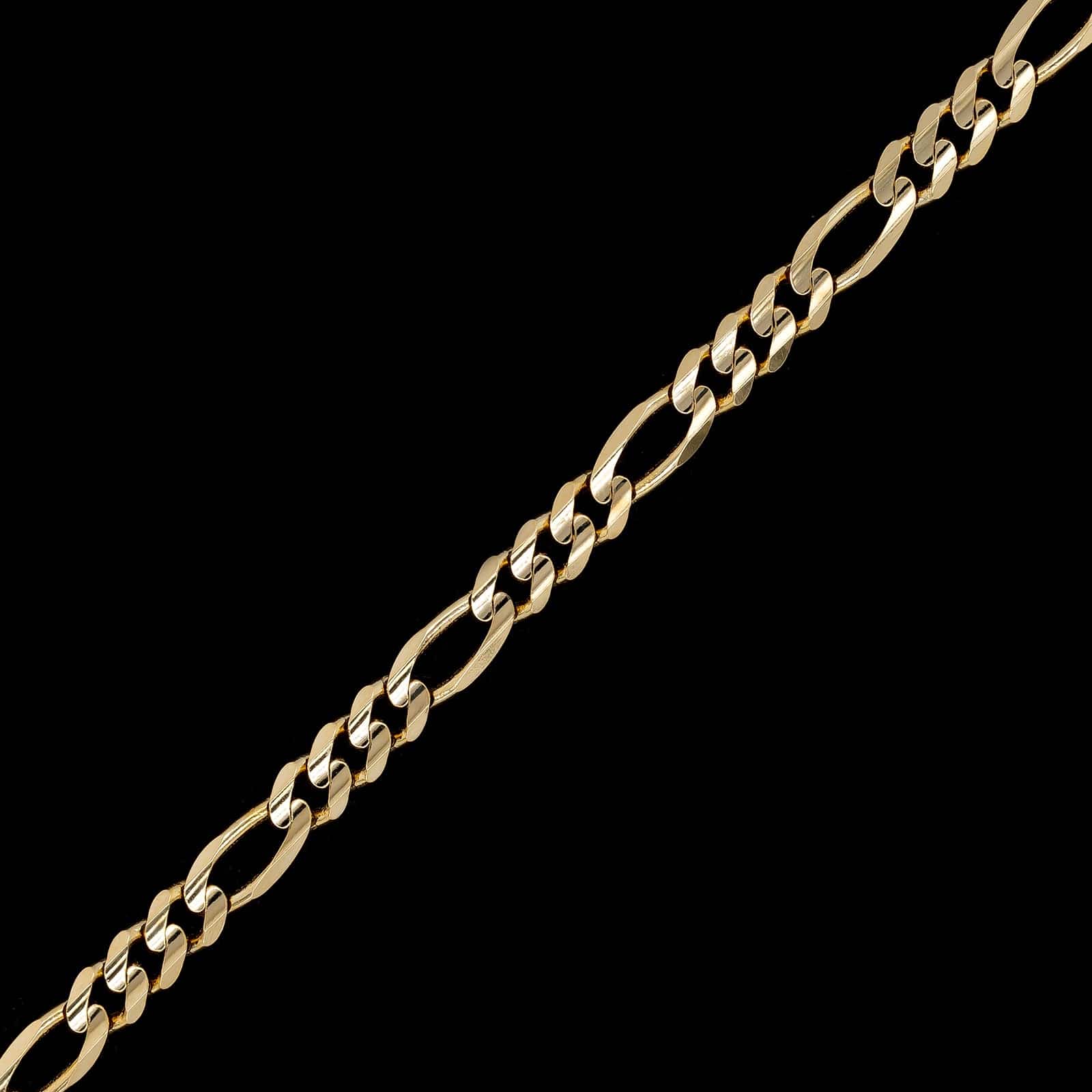 14K Yellow Gold Estate Figaro Link Bracelet - Image 2