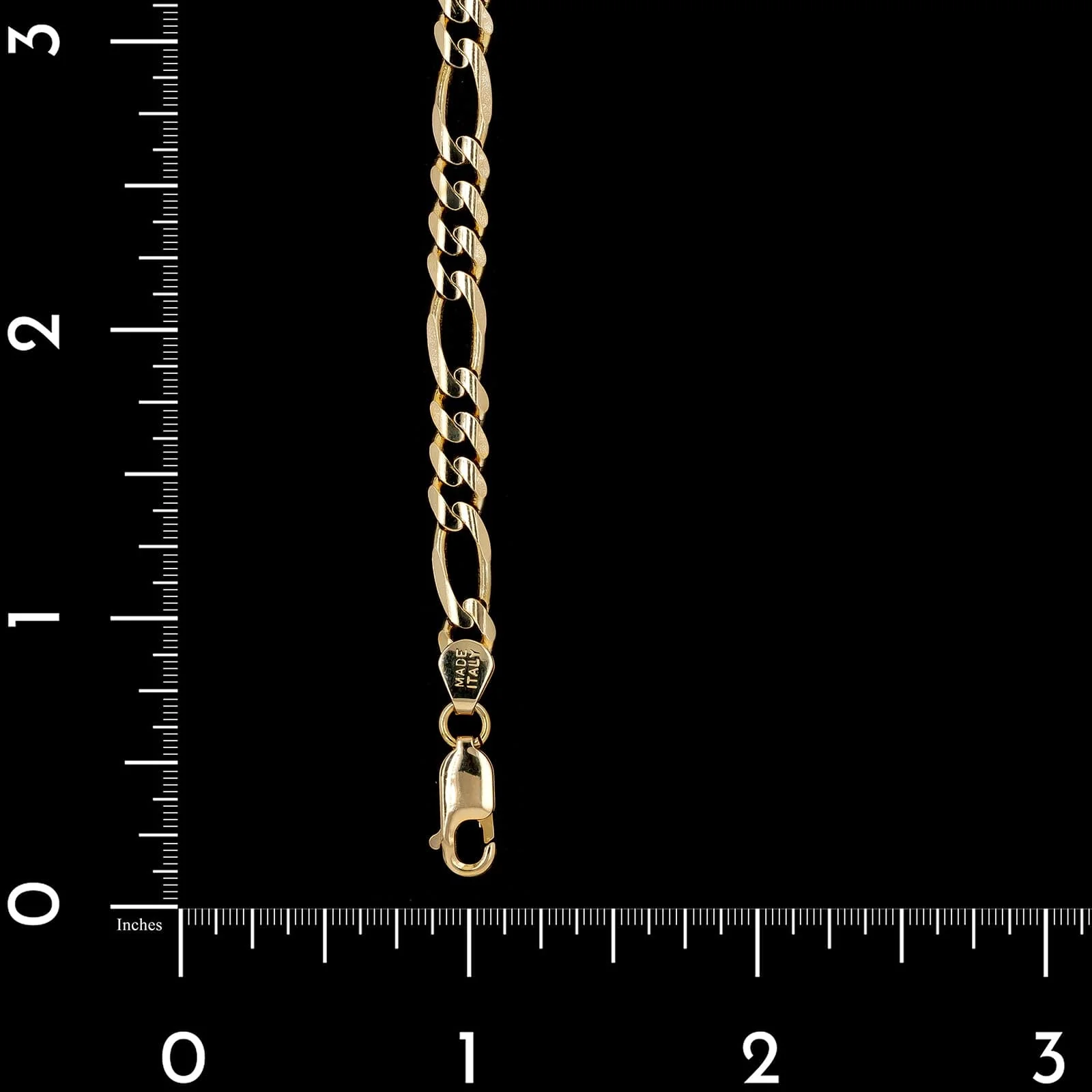 14K Yellow Gold Estate Figaro Link Bracelet - Image 3