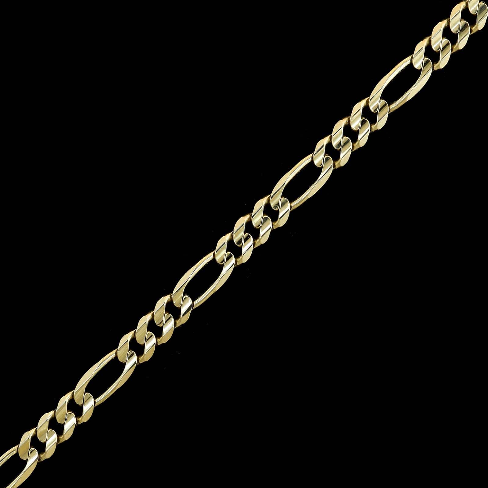 14K Yellow Gold Estate Figaro Link Bracelet - Image 2