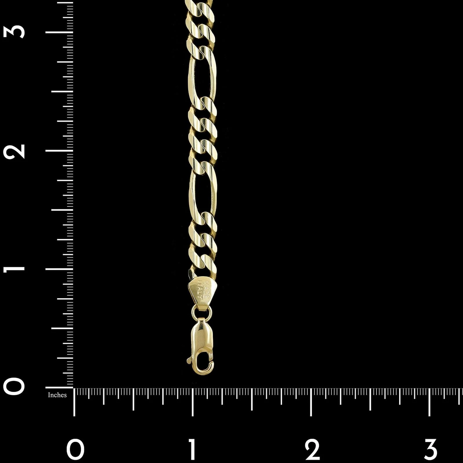 14K Yellow Gold Estate Figaro Link Bracelet - Image 3