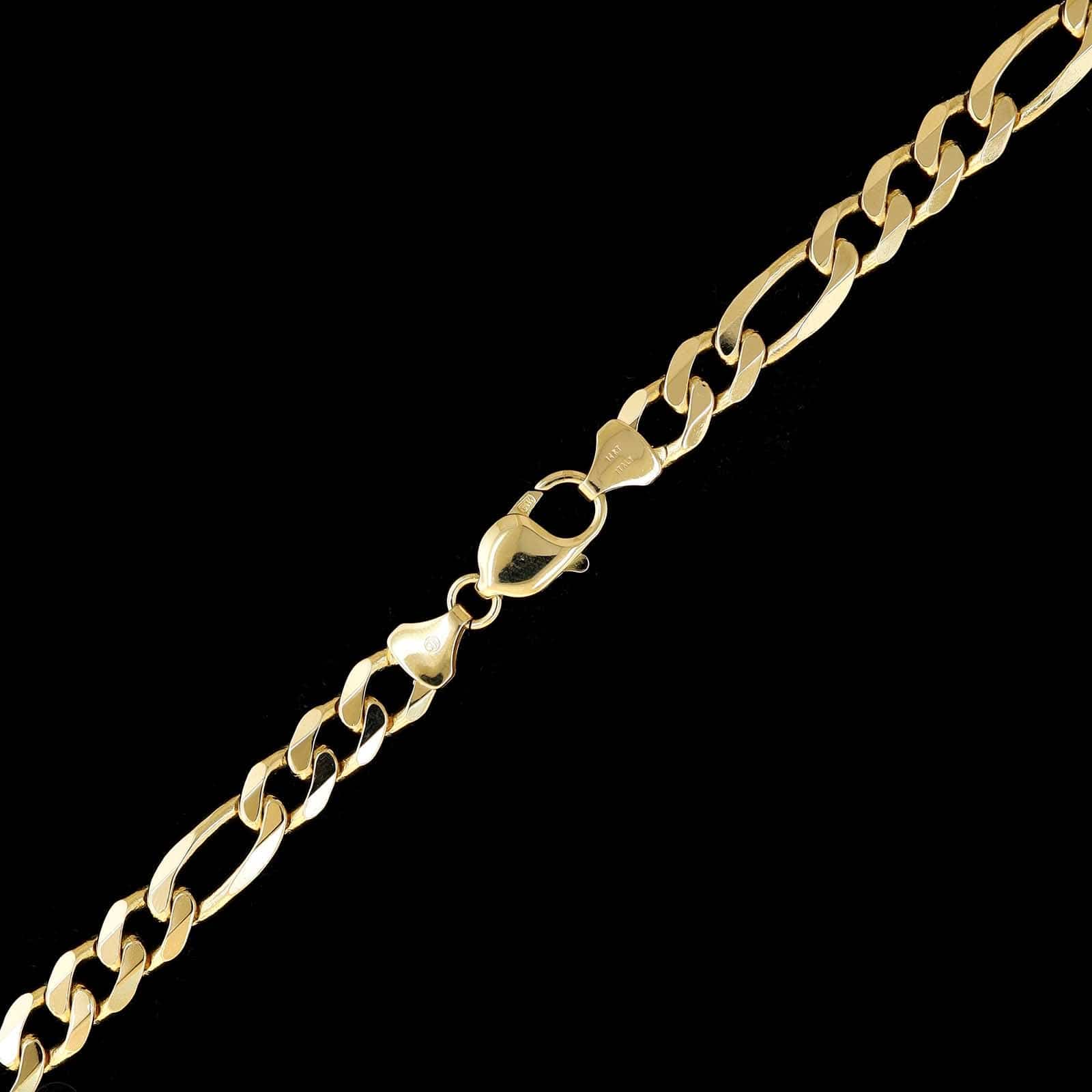 14K Yellow Gold Estate Figaro Link Chain - Image 2