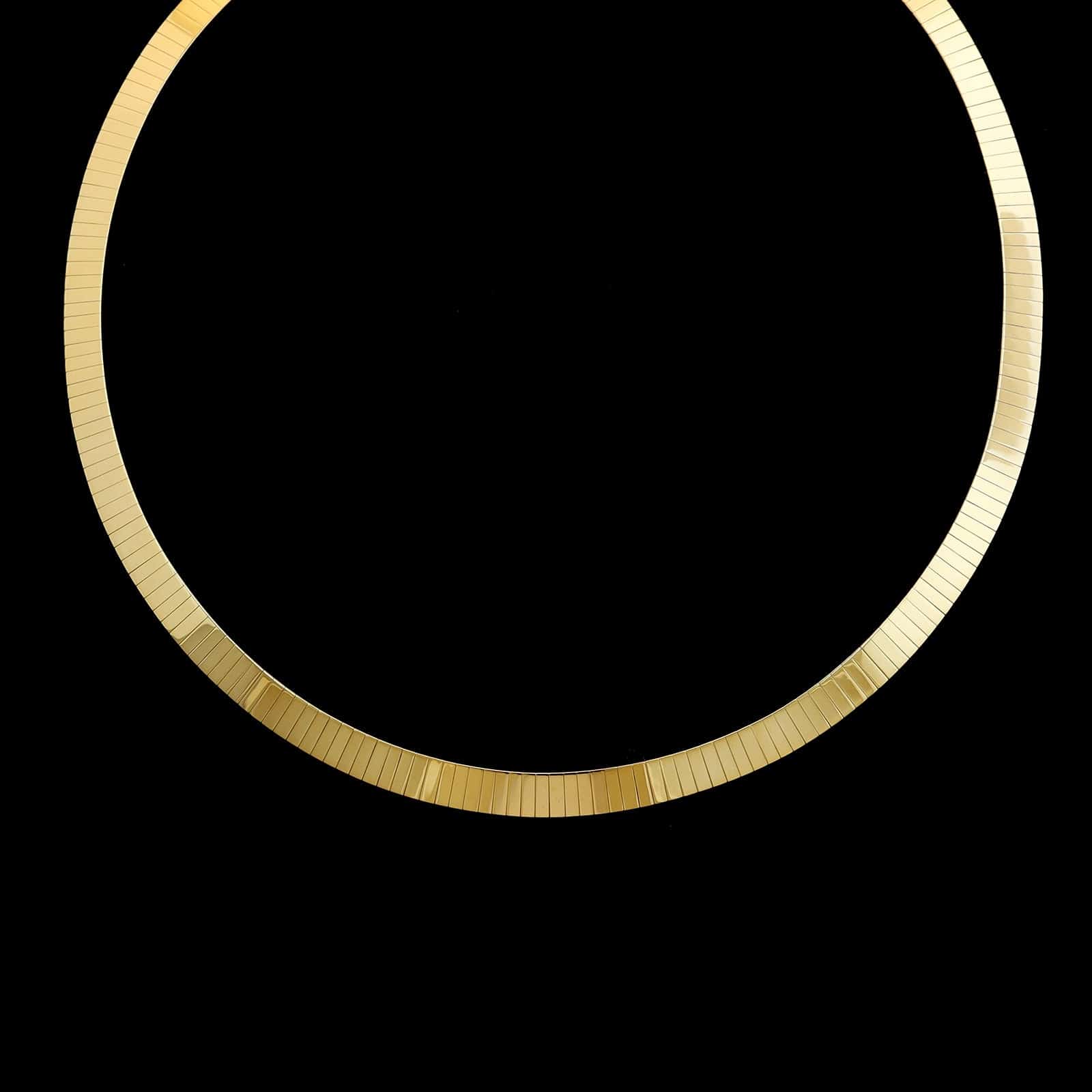 14K Yellow Gold Estate Flat Omega Necklace