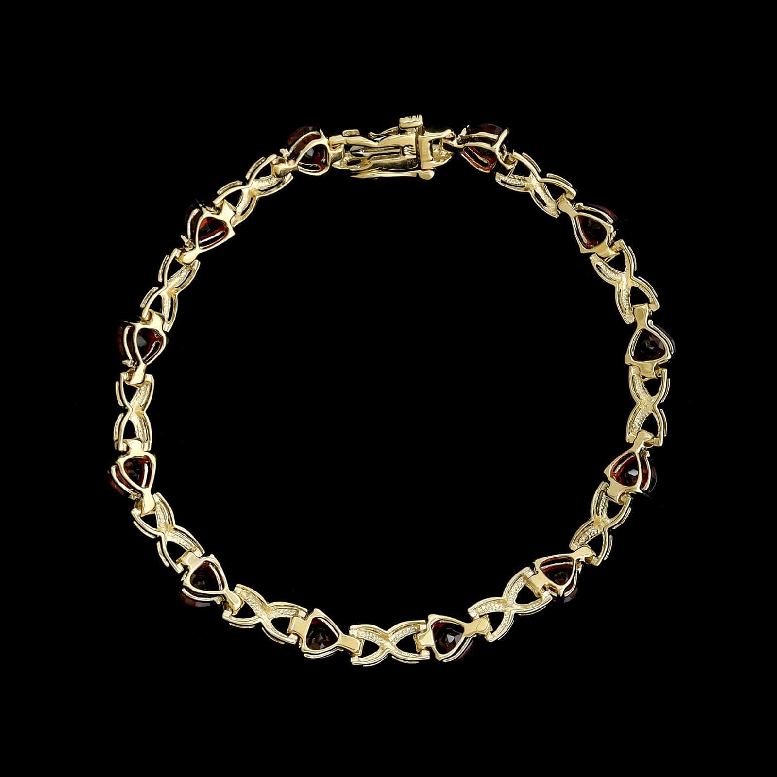 14K Yellow Gold Estate Garnet Bracelet - Image 2