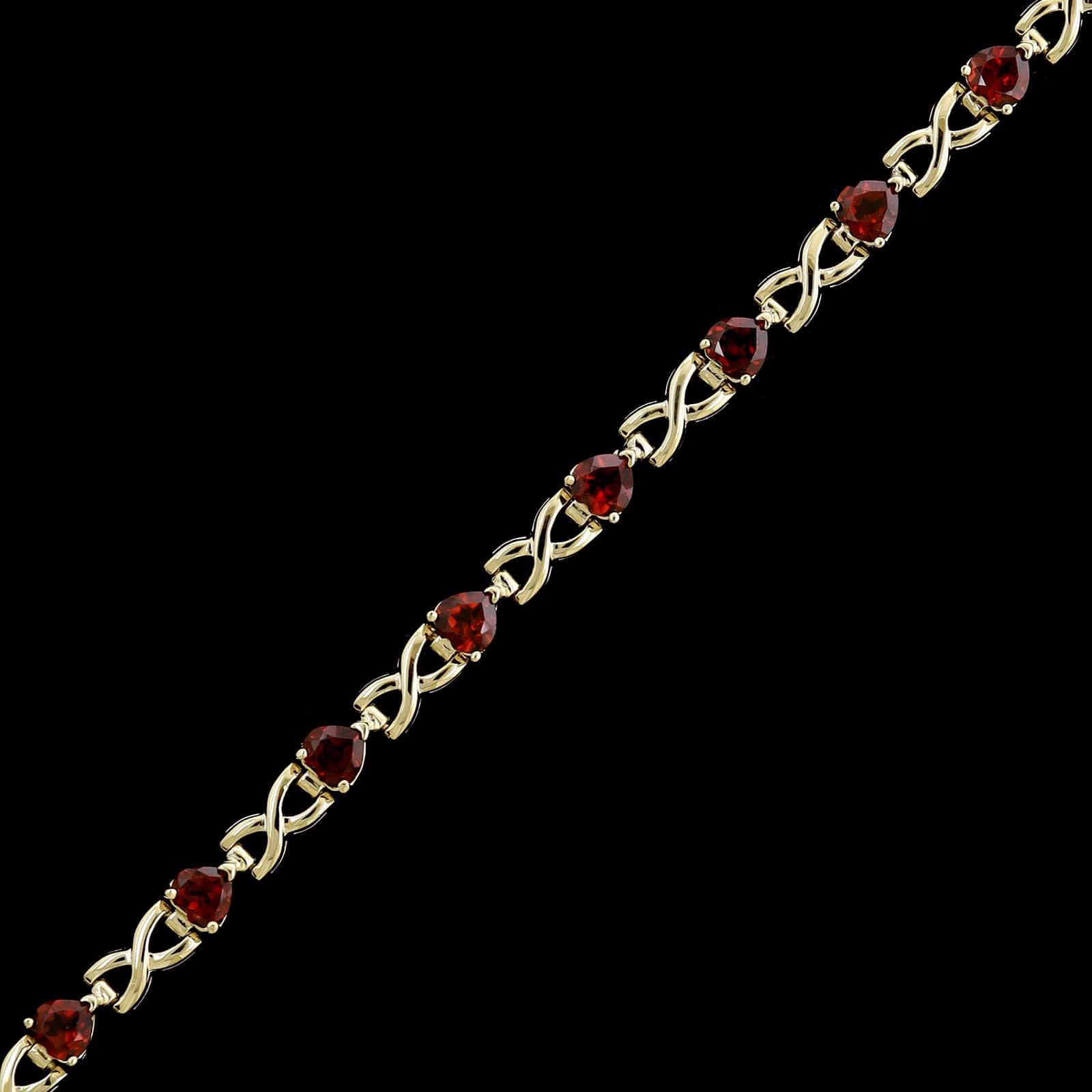 14K Yellow Gold Estate Garnet Bracelet - Image 3