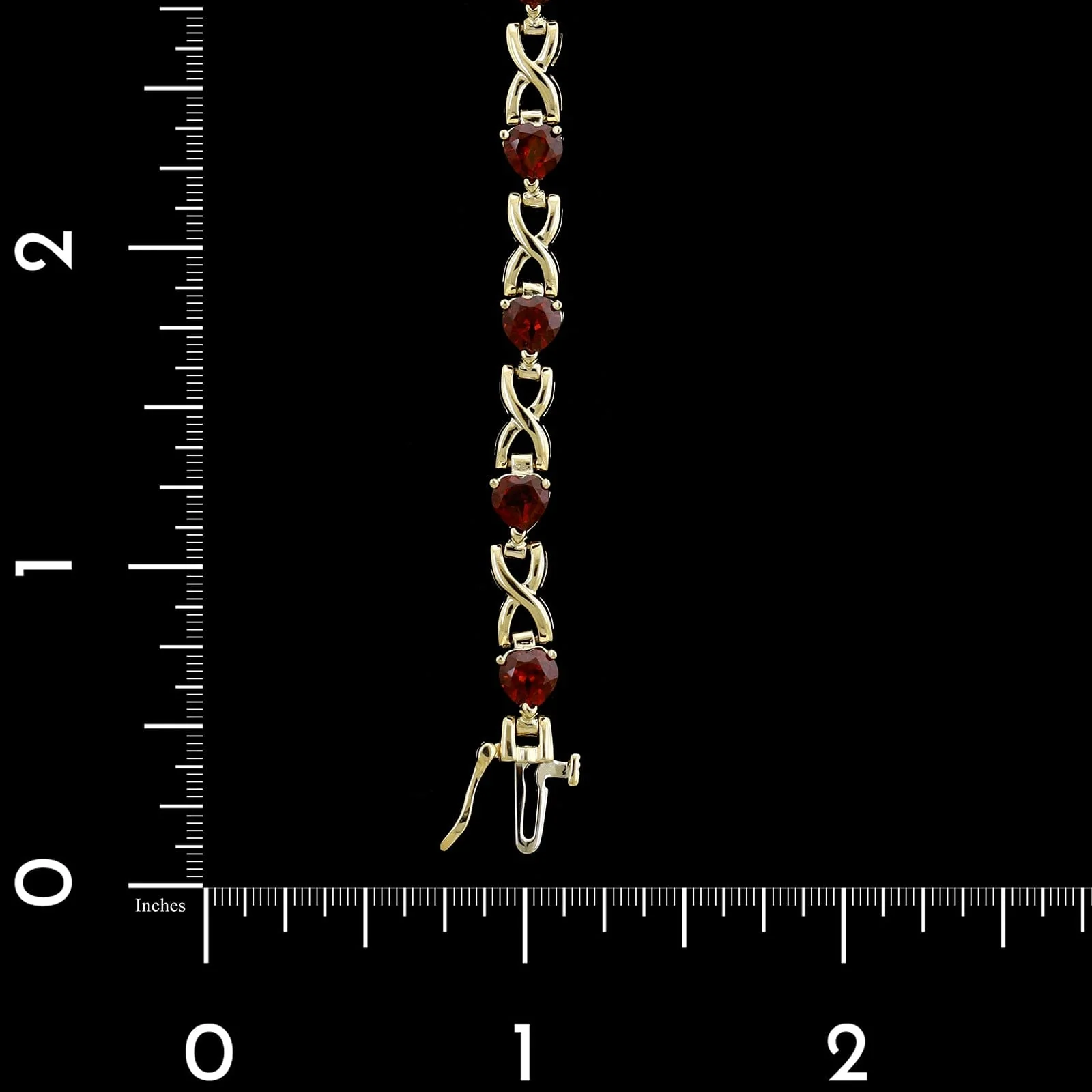 14K Yellow Gold Estate Garnet Bracelet - Image 4