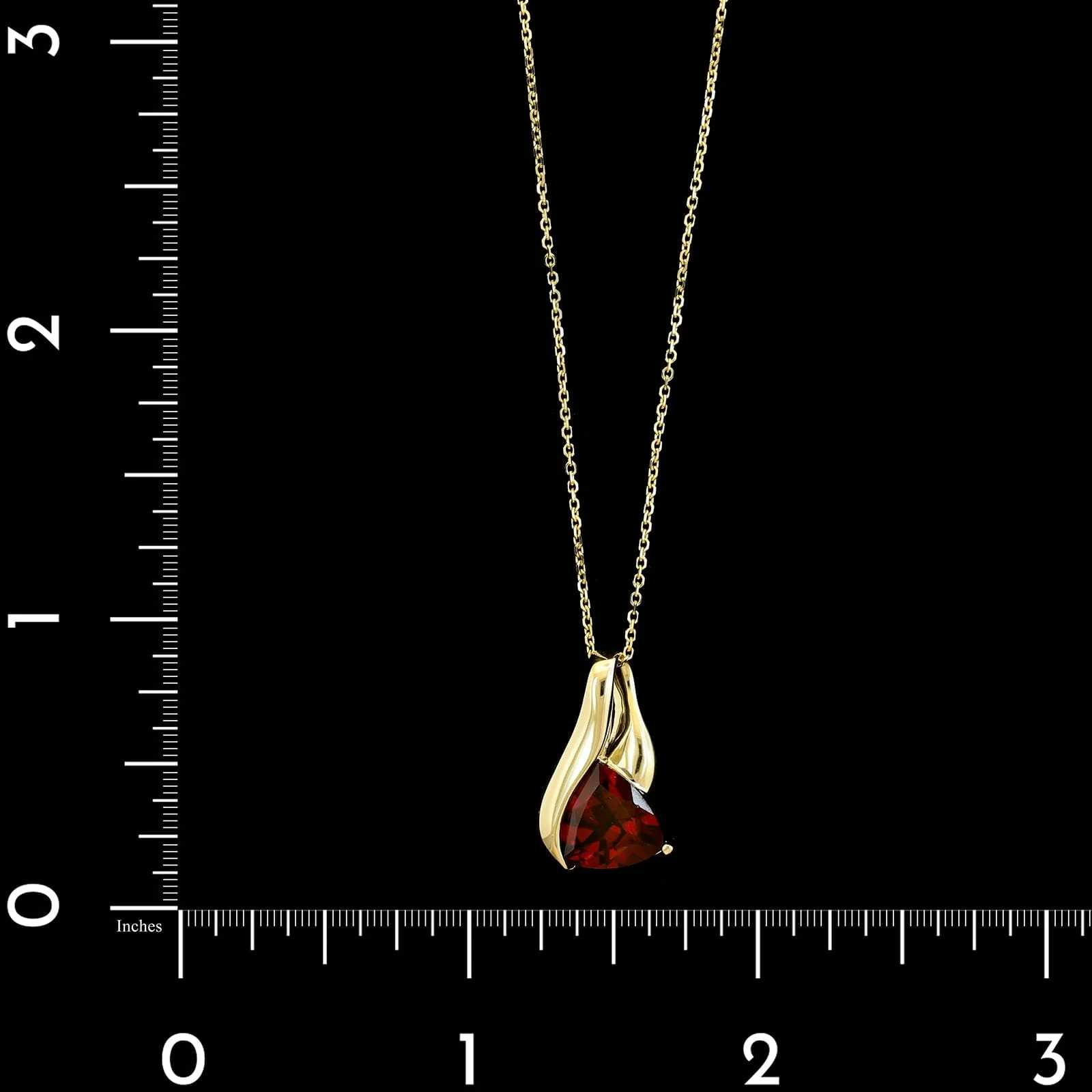 14K Yellow Gold Estate Garnet Pendant Necklace - Image 4