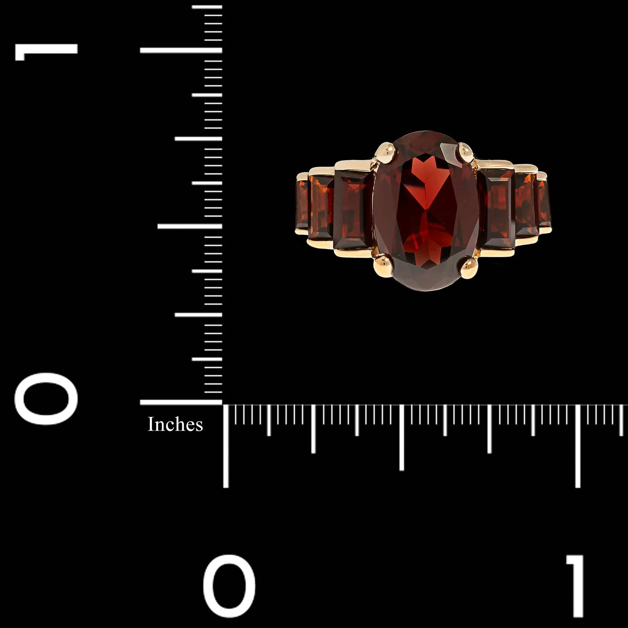 14K Yellow Gold Estate Garnet Ring - Image 3