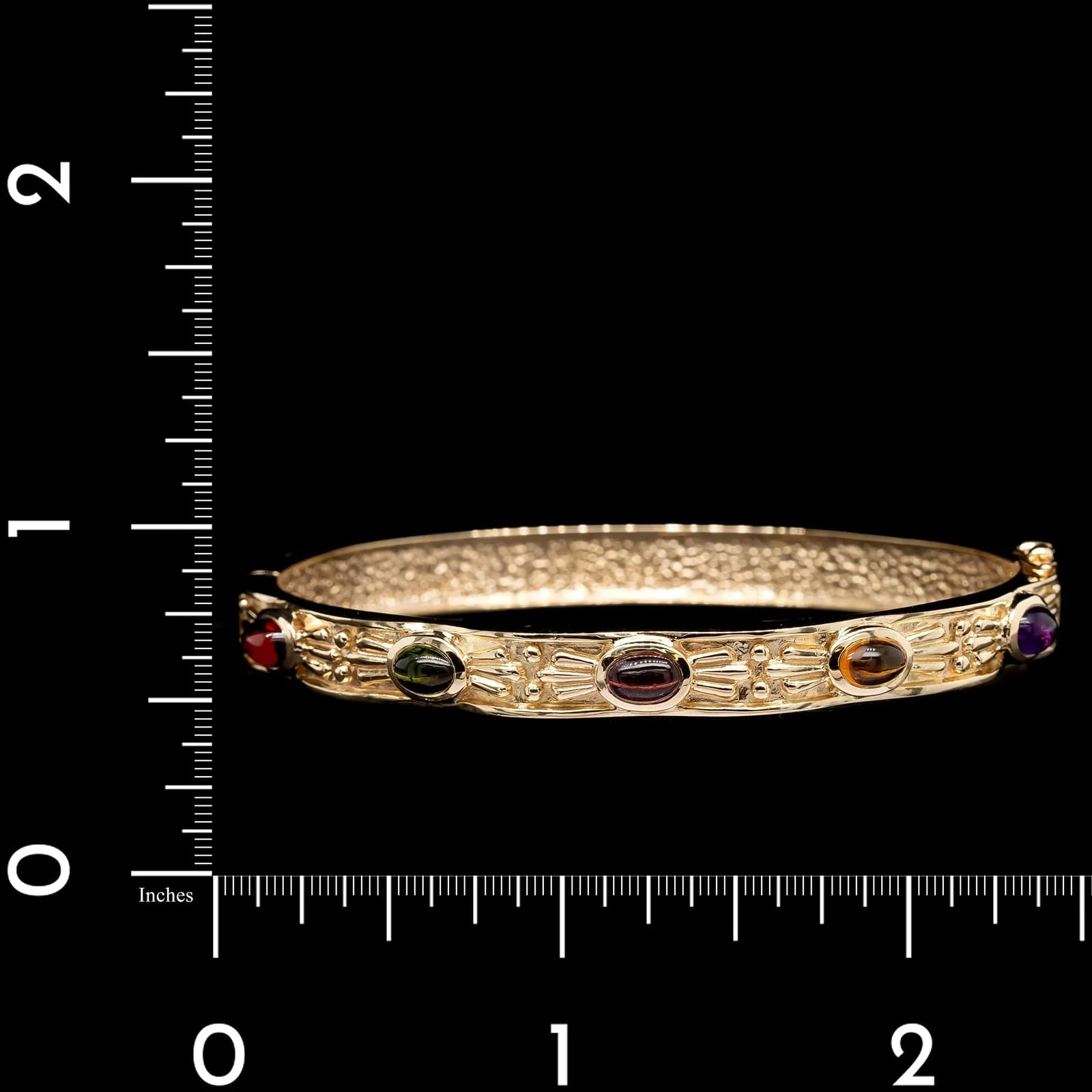 14K Yellow Gold Estate Gem-set Bangle - Image 3