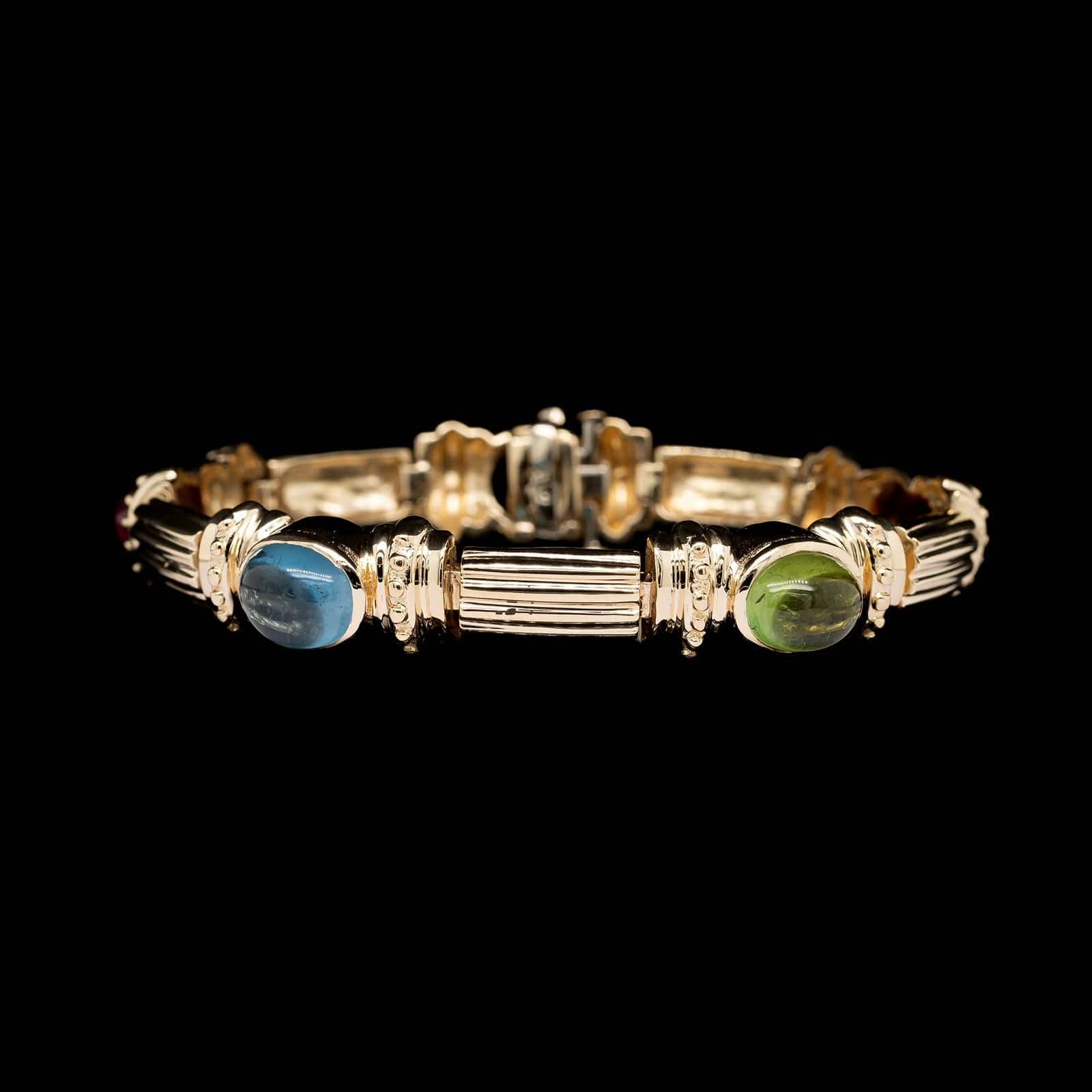 14K Yellow Gold Estate Gem-set Bracelet