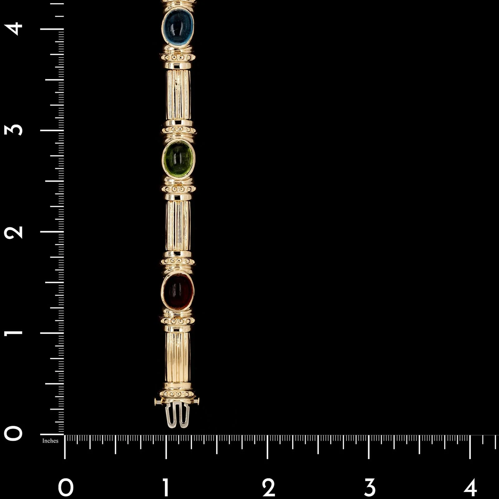 14K Yellow Gold Estate Gem-set Bracelet - Image 3