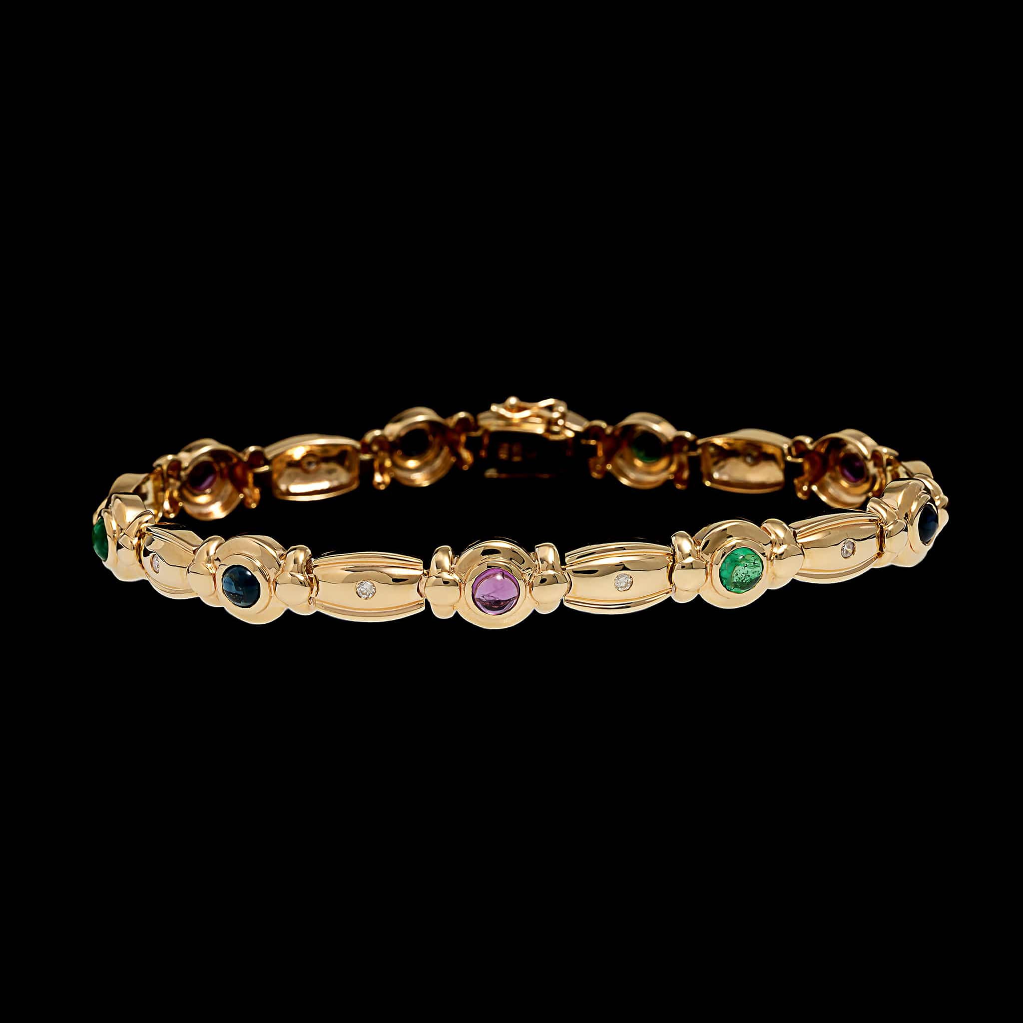 14K Yellow Gold Estate Gem-set Bracelet