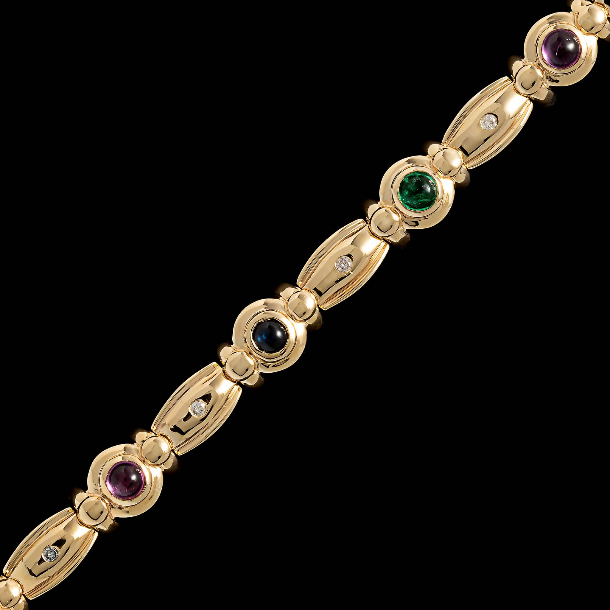 14K Yellow Gold Estate Gem-set Bracelet - Image 2