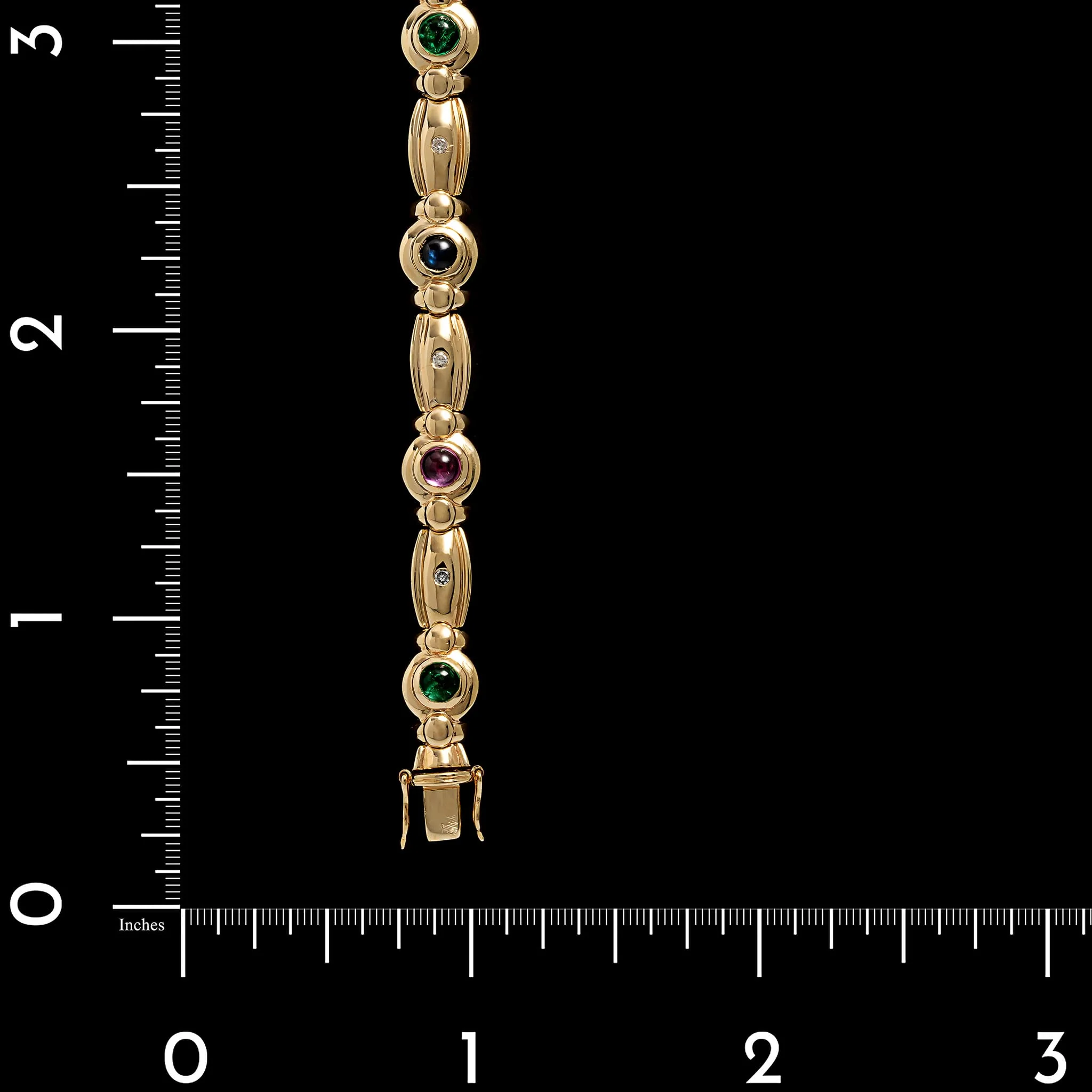 14K Yellow Gold Estate Gem-set Bracelet - Image 3