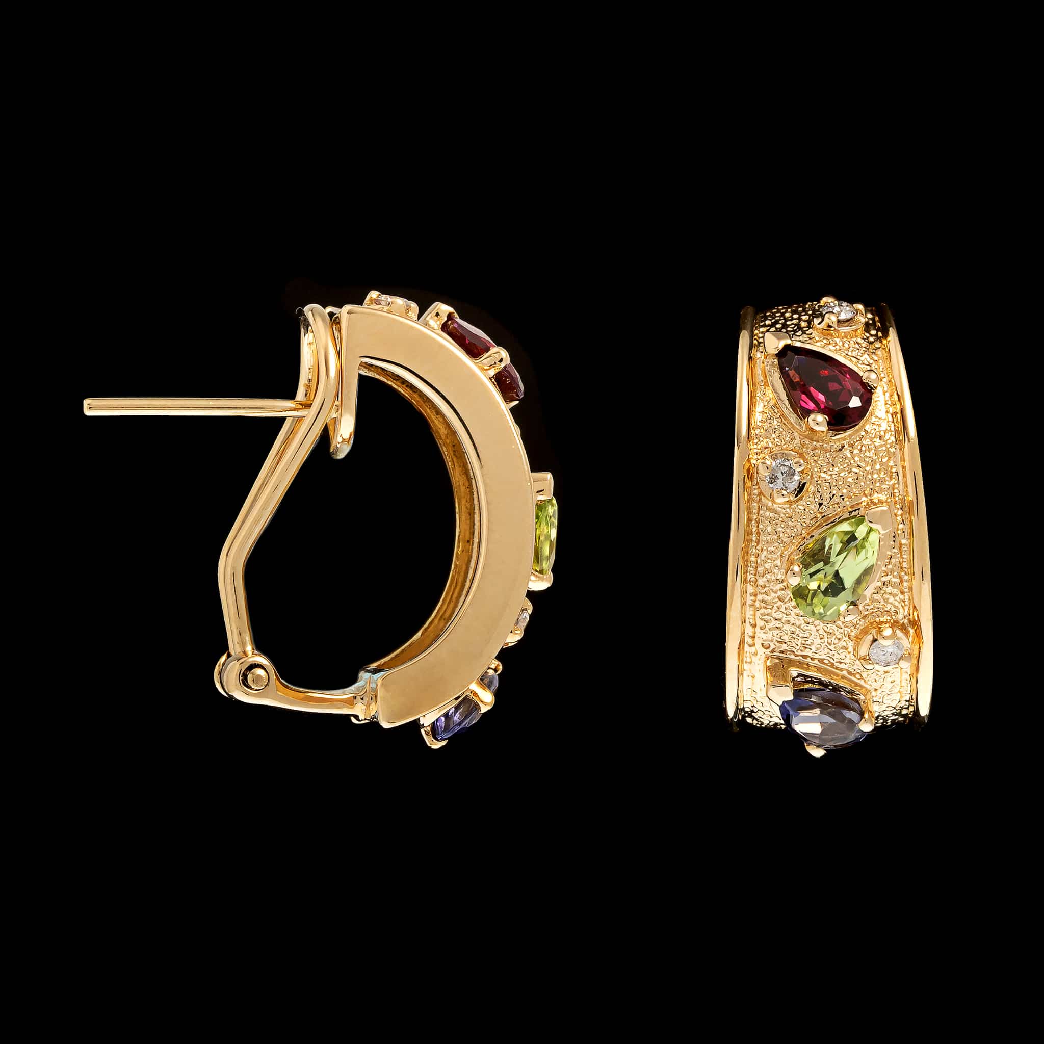 14K Yellow Gold Estate Gem-set Earrings