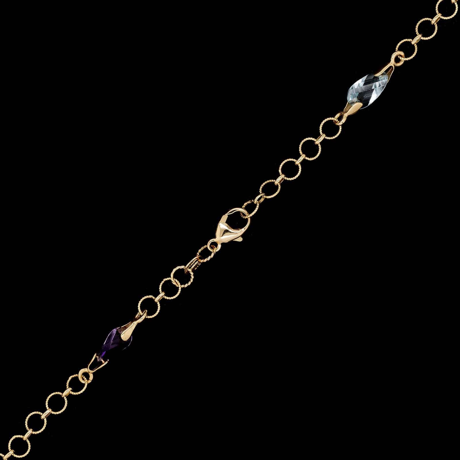 14K Yellow Gold Estate Gemstone Necklace - Image 2