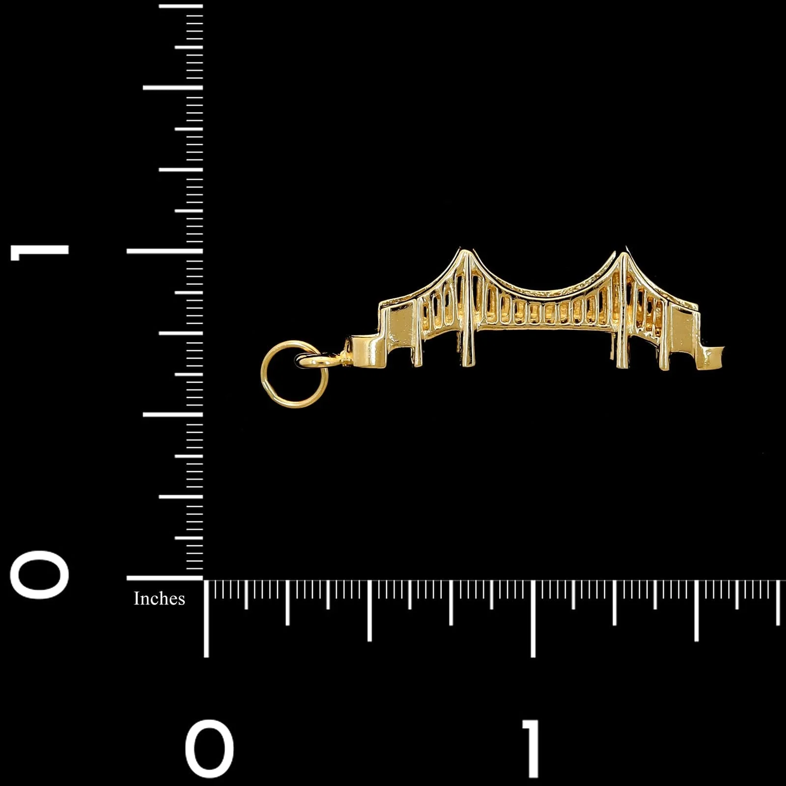 14K Yellow Gold Estate Golden Gate Bridge Charm - Image 3