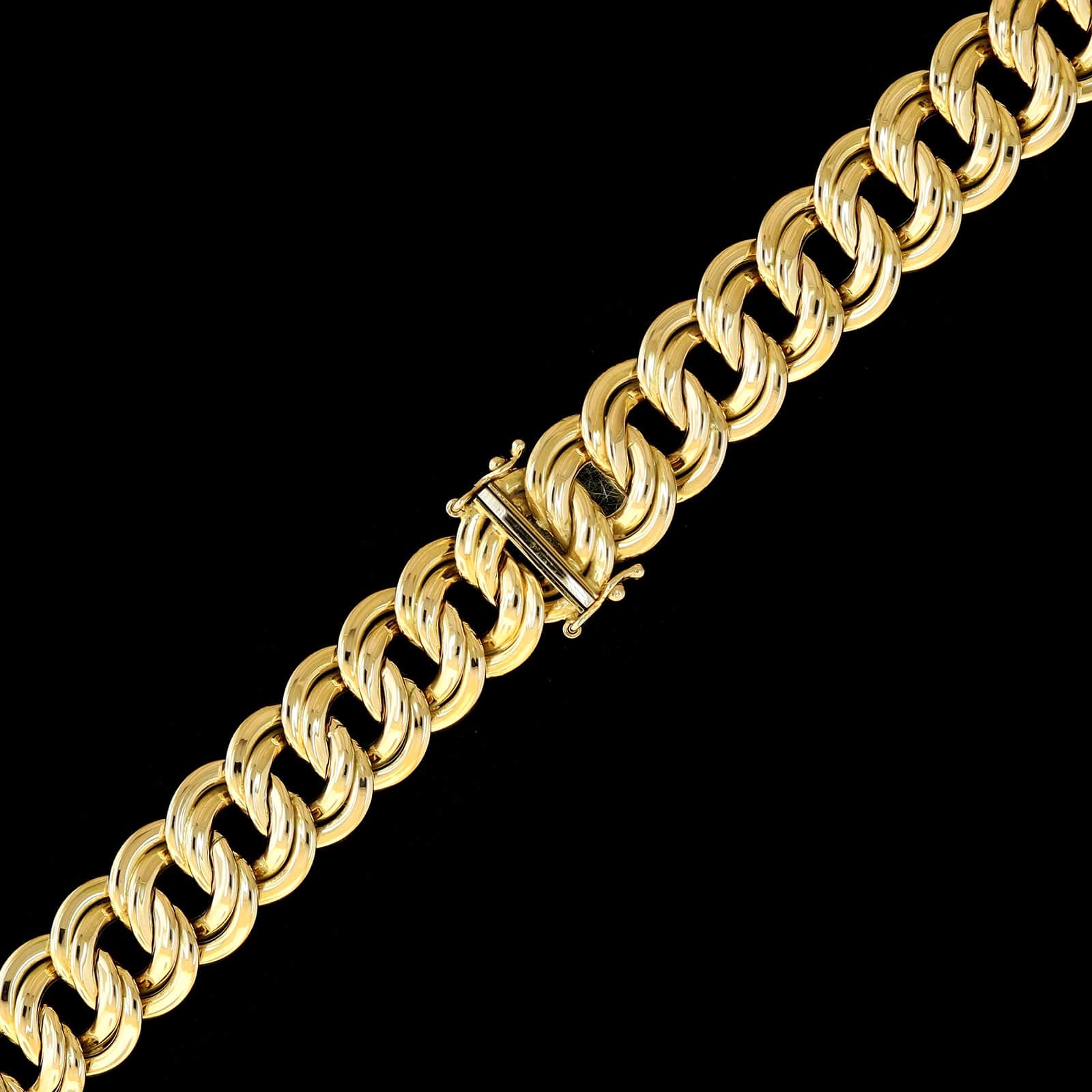14K Yellow Gold Estate Graduated Double Link Necklace - Image 2
