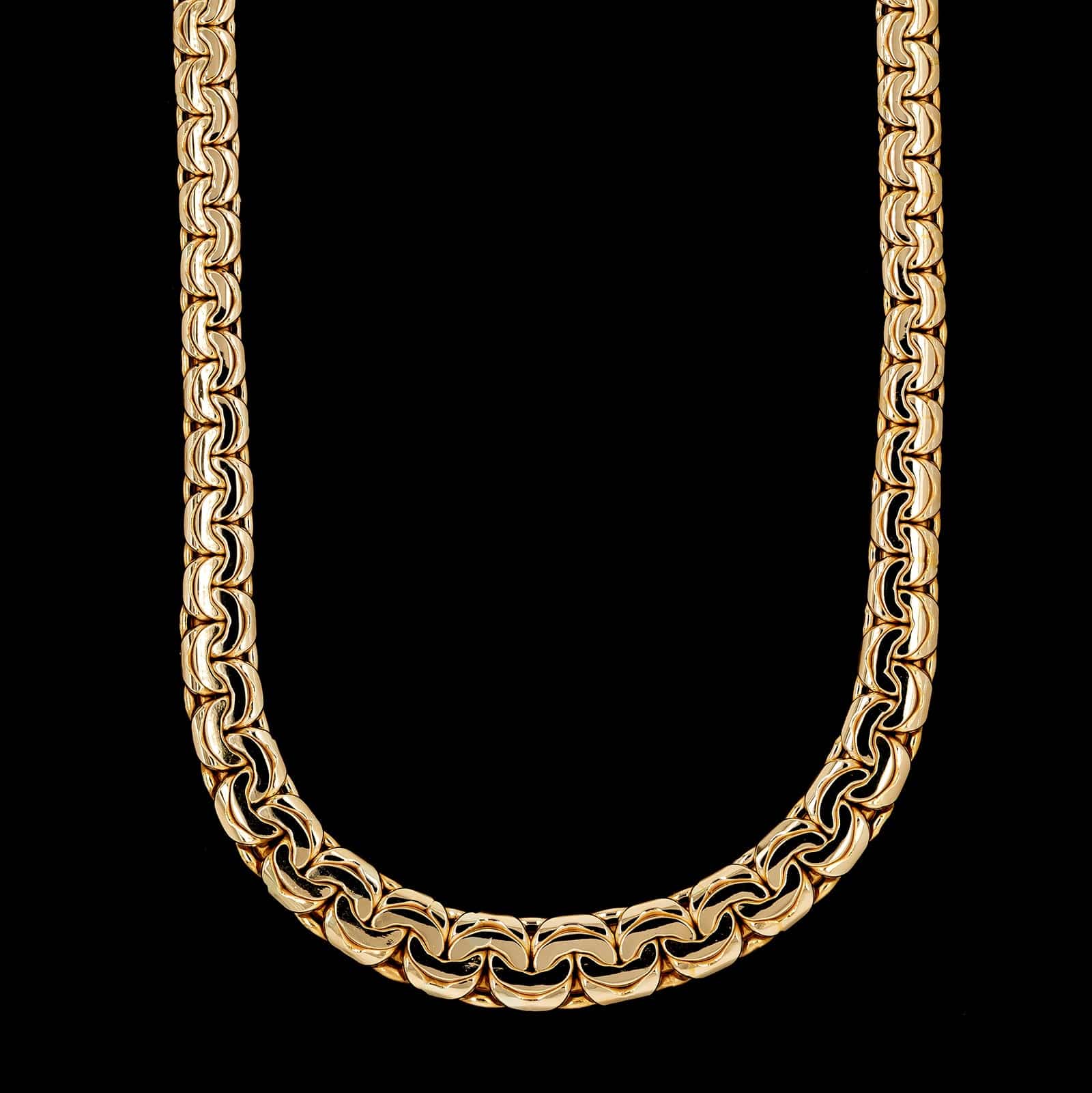 14K Yellow Gold Estate Graduated Fancy Link Necklace
