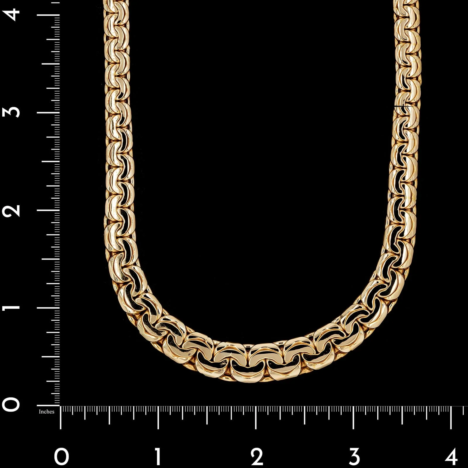 14K Yellow Gold Estate Graduated Fancy Link Necklace - Image 3