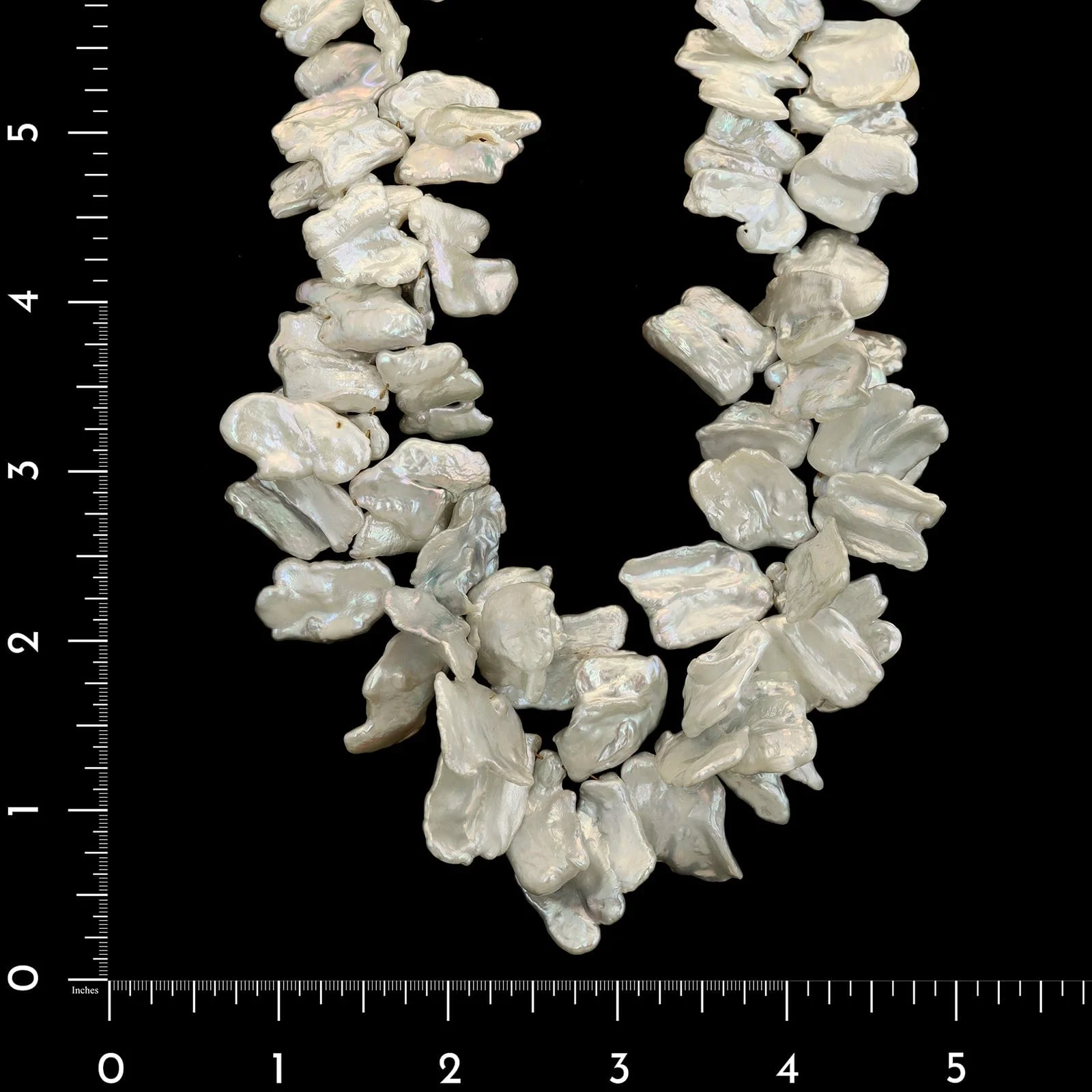 14K Yellow Gold Estate Graduated Keshi Cultured Pearl Necklace - Image 3