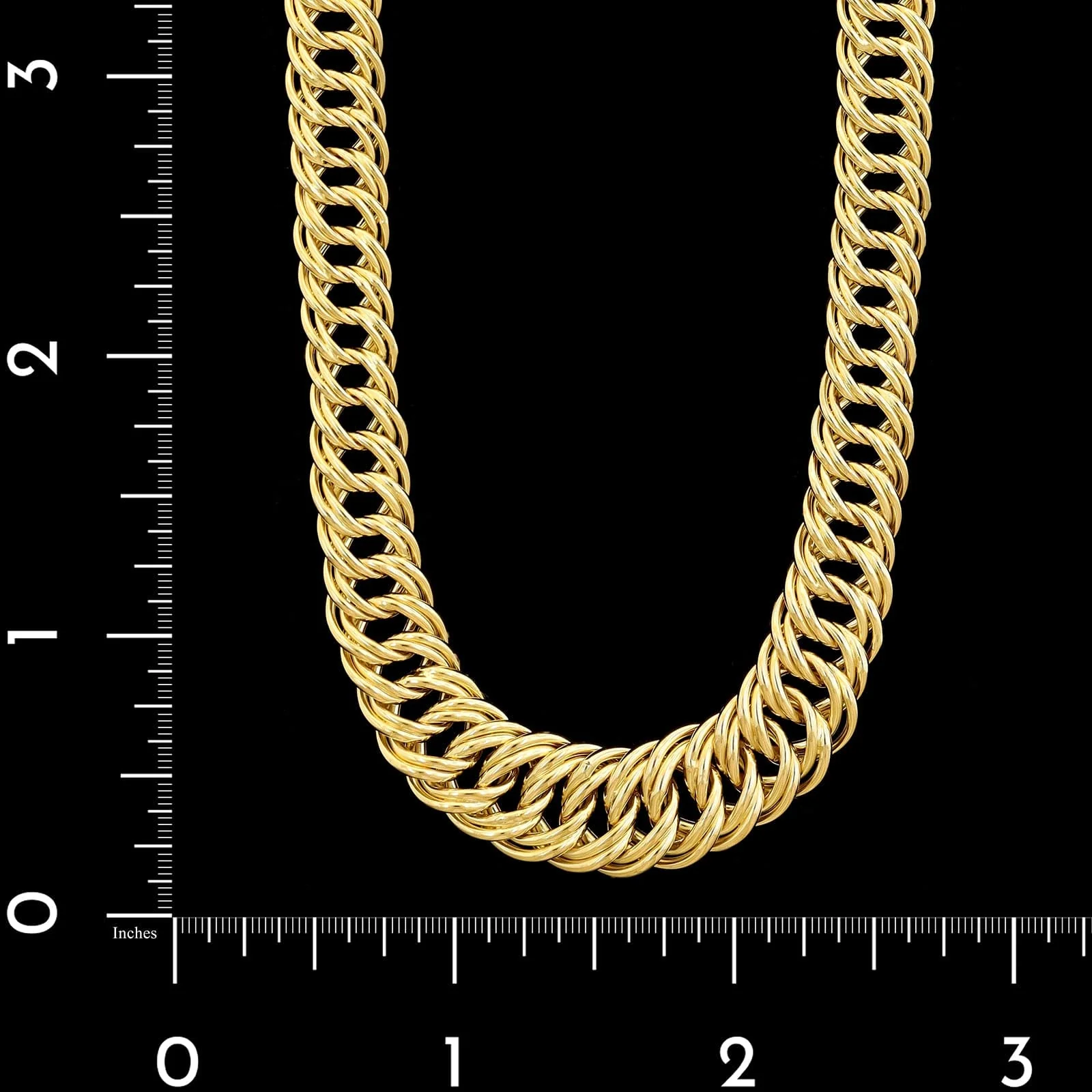 14K Yellow Gold Estate Graduated Link Necklace - Image 3