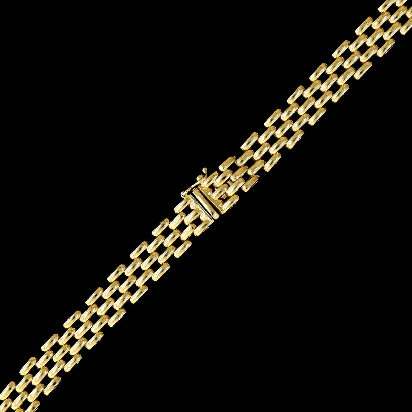 14K Yellow Gold Estate Graduated Panther Link Necklace - Image 2