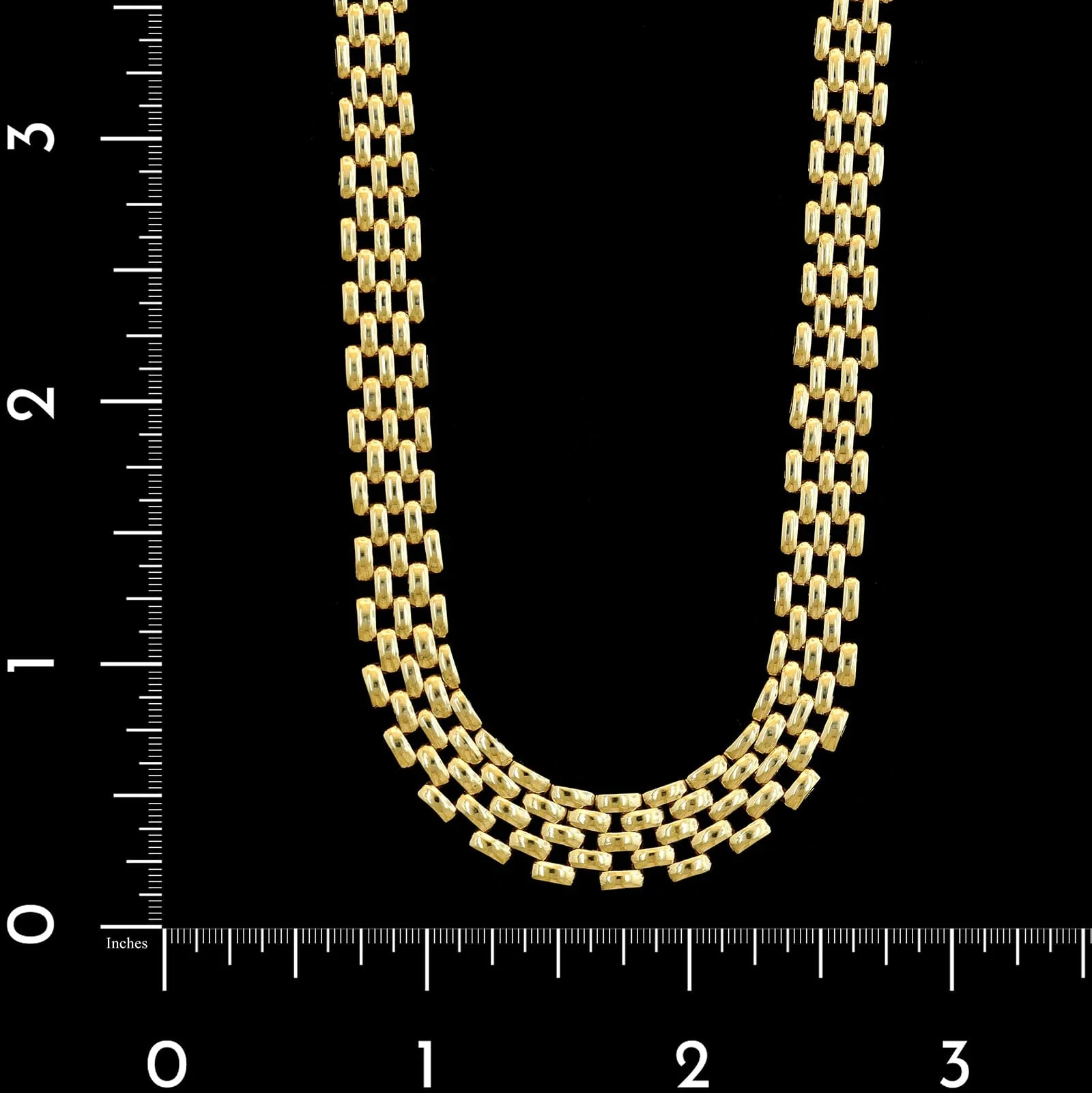 14K Yellow Gold Estate Graduated Panther Link Necklace - Image 3