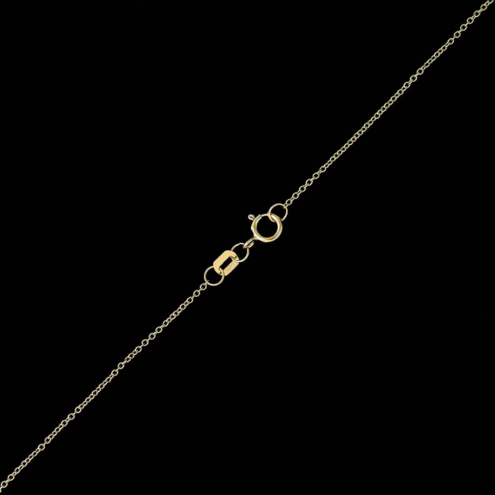 14K Yellow Gold Estate Green Sapphire and Diamond Pendant Necklace - Image 3