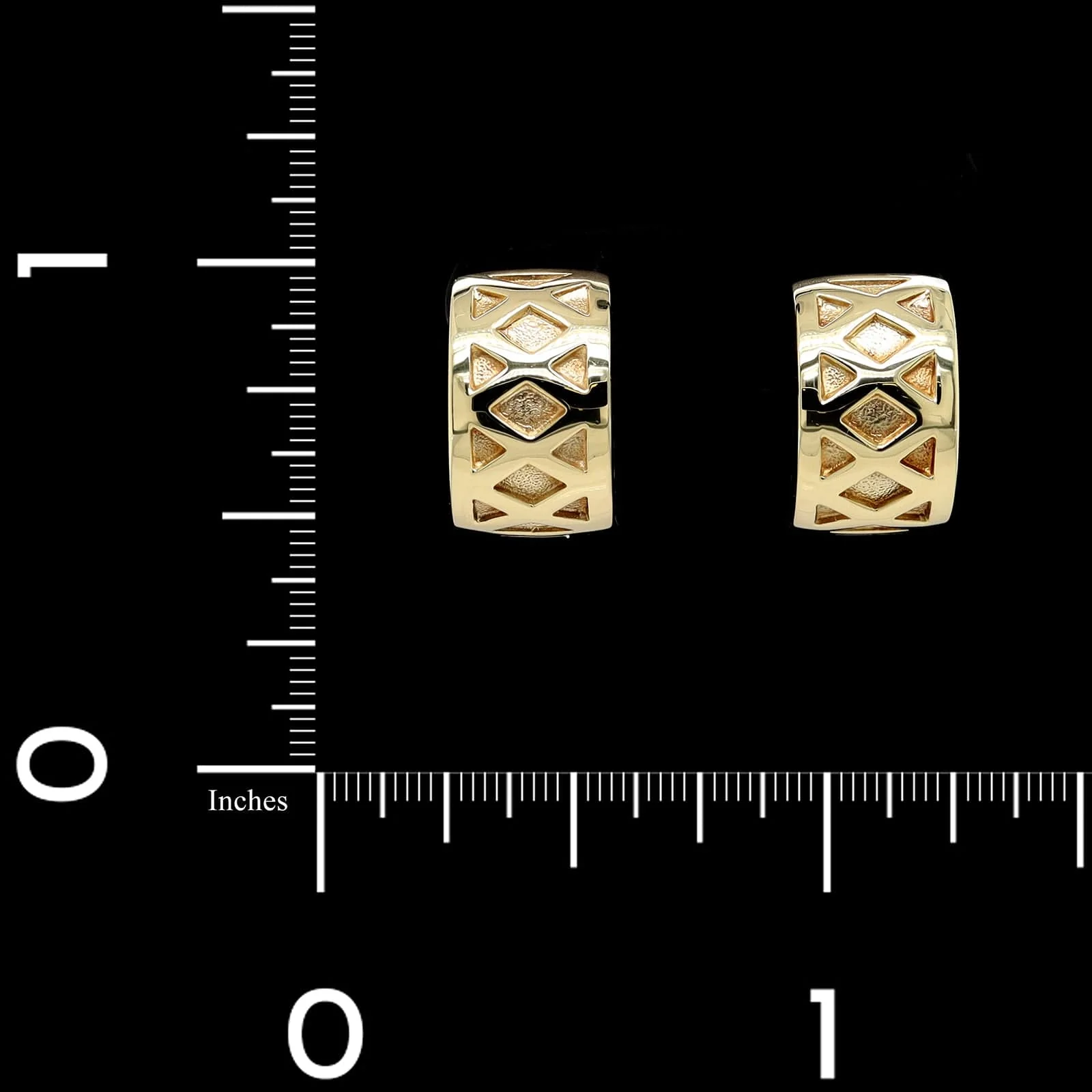 14K Yellow Gold Estate Hinged Hoops - Image 2
