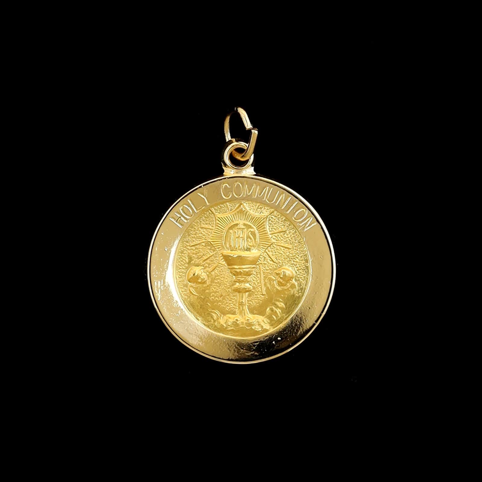 14K Yellow Gold Estate Holy Communion Medal