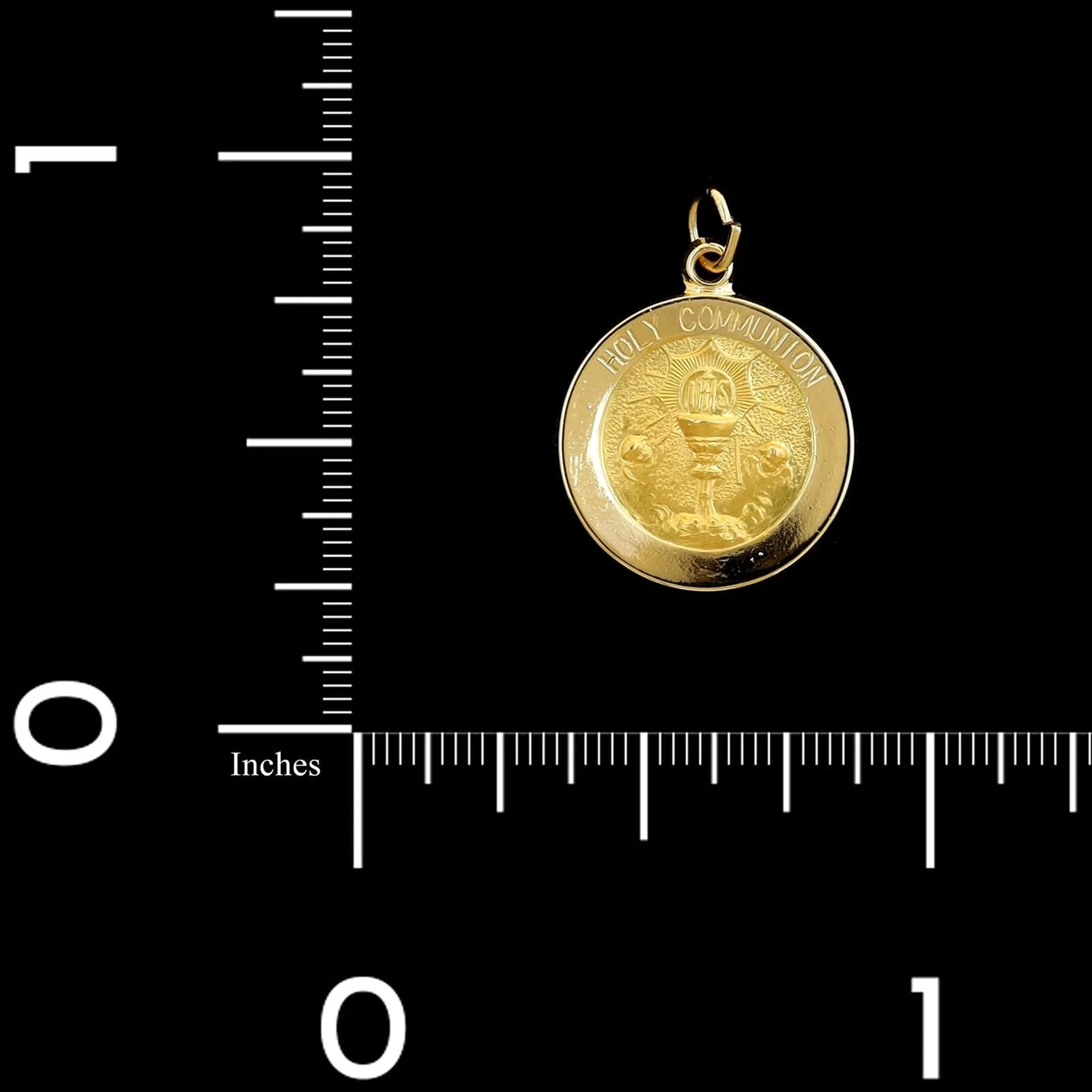 14K Yellow Gold Estate Holy Communion Medal - Image 3