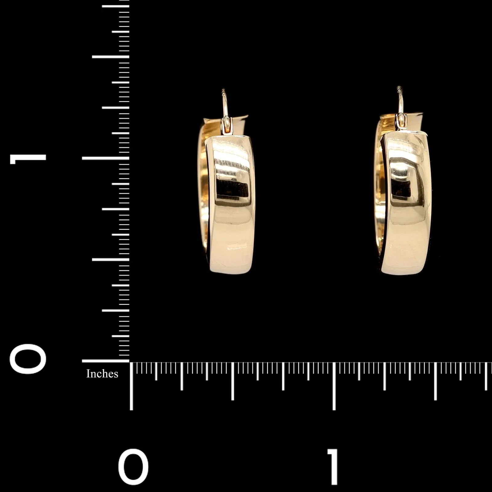 14K Yellow Gold Estate Hoop Earrings - Image 2